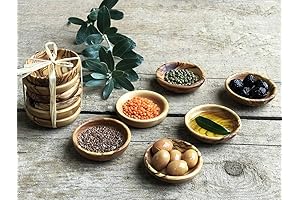 Tubibu Olive Wood Mini Bowls for Snacks and Desserts