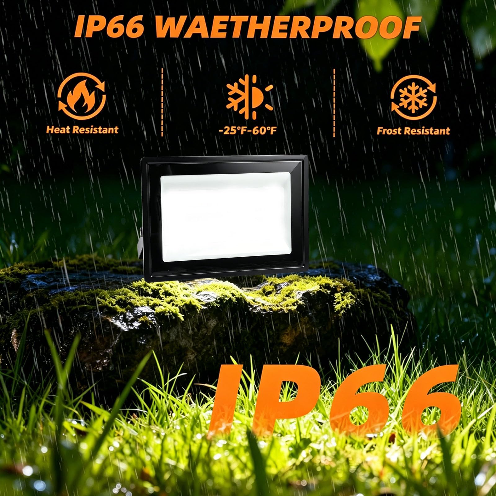 2 Piezas 300W Focos LED Exterior, 30000LM Proyector LED Exterior, Resistente al Agua IP66 Foco Proyector LED, 6500K Blanco Frío Floodlight para Patio, Terraza, Garaje, Jardín