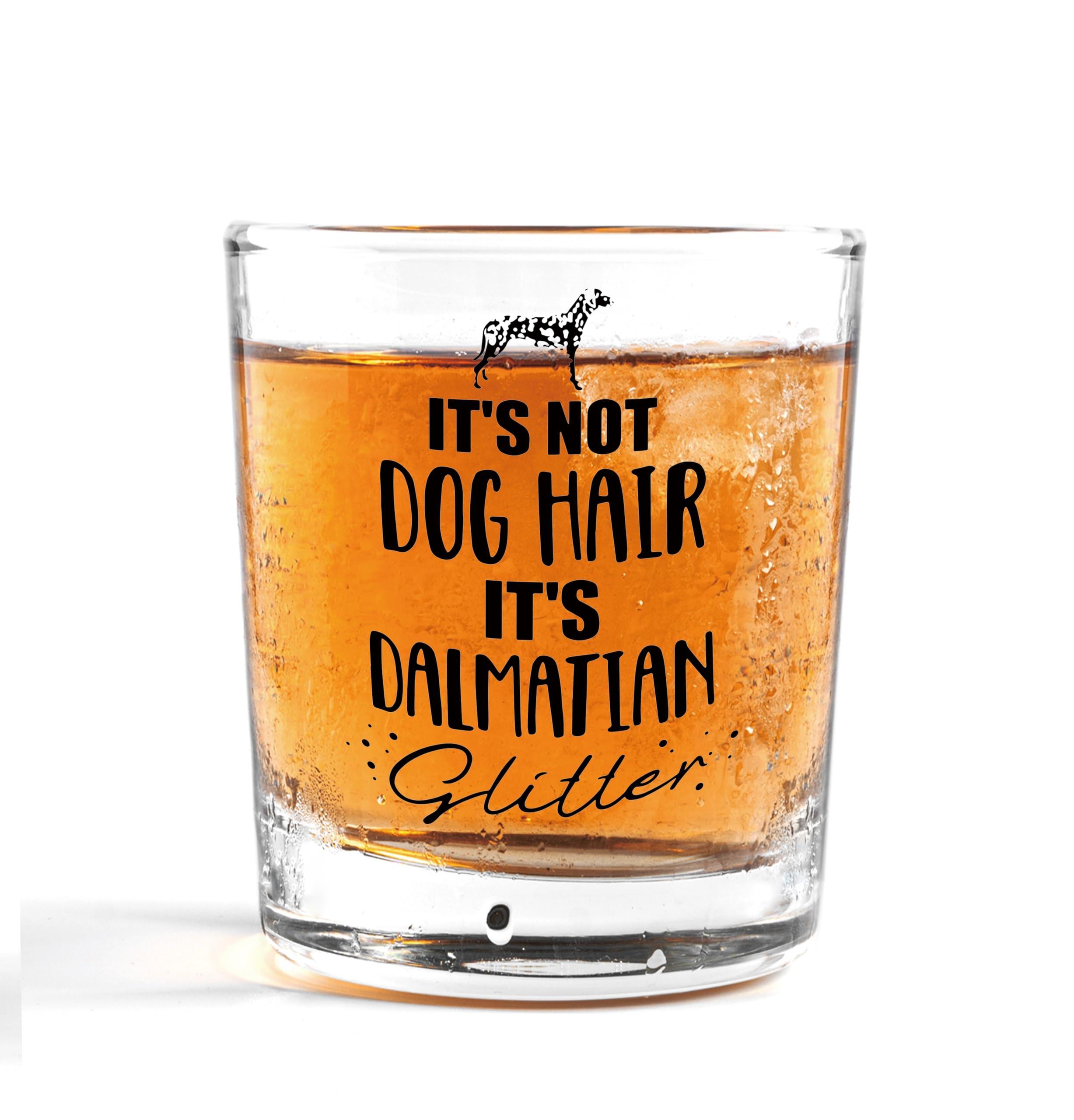 Nogrit Dalmatian Gifts, Whiskey Glasses 10 oz, Dog Lovers Gifts, Funny It's Not Dog Hair It's Dalmatian Glitter Old Fashioned Rocks Glasses for