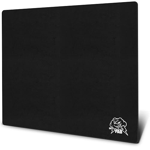 SkyPAD Glas 3.0 XL Gaming Mouse Pad with Cloud Logo | Professional Large Mouse Mat | 400 x 500 mm | Black | Special Glass Surface with Improved Precision and Speed - XL 400 x 500 mm - Black