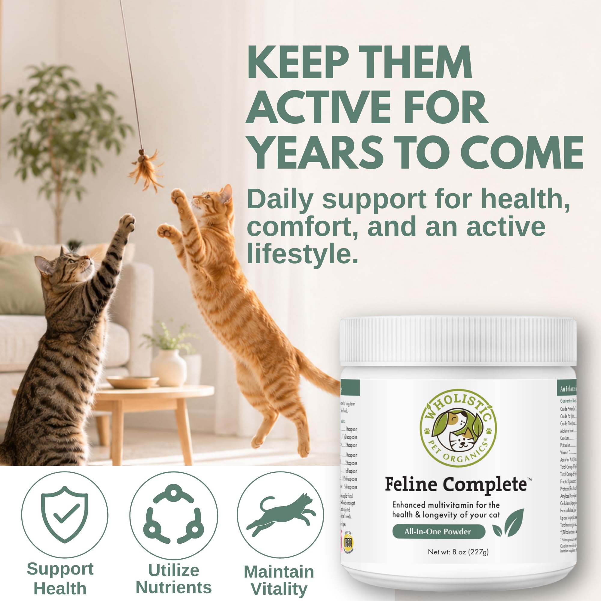 Organic Cat Vitamins, 8 oz, 75 Scoops, Essential Nutrients for Cats — Amazon image 12