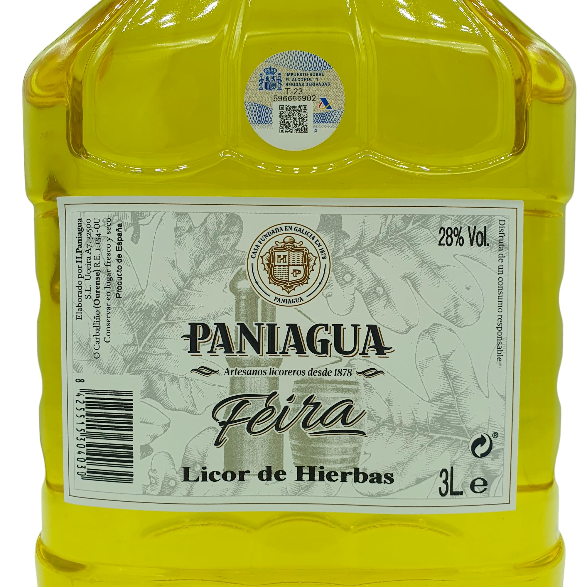 Licor de Hierbas Paniagua - Garrafa Pet de 3 Litros - Licor de Hierbas Tradicional