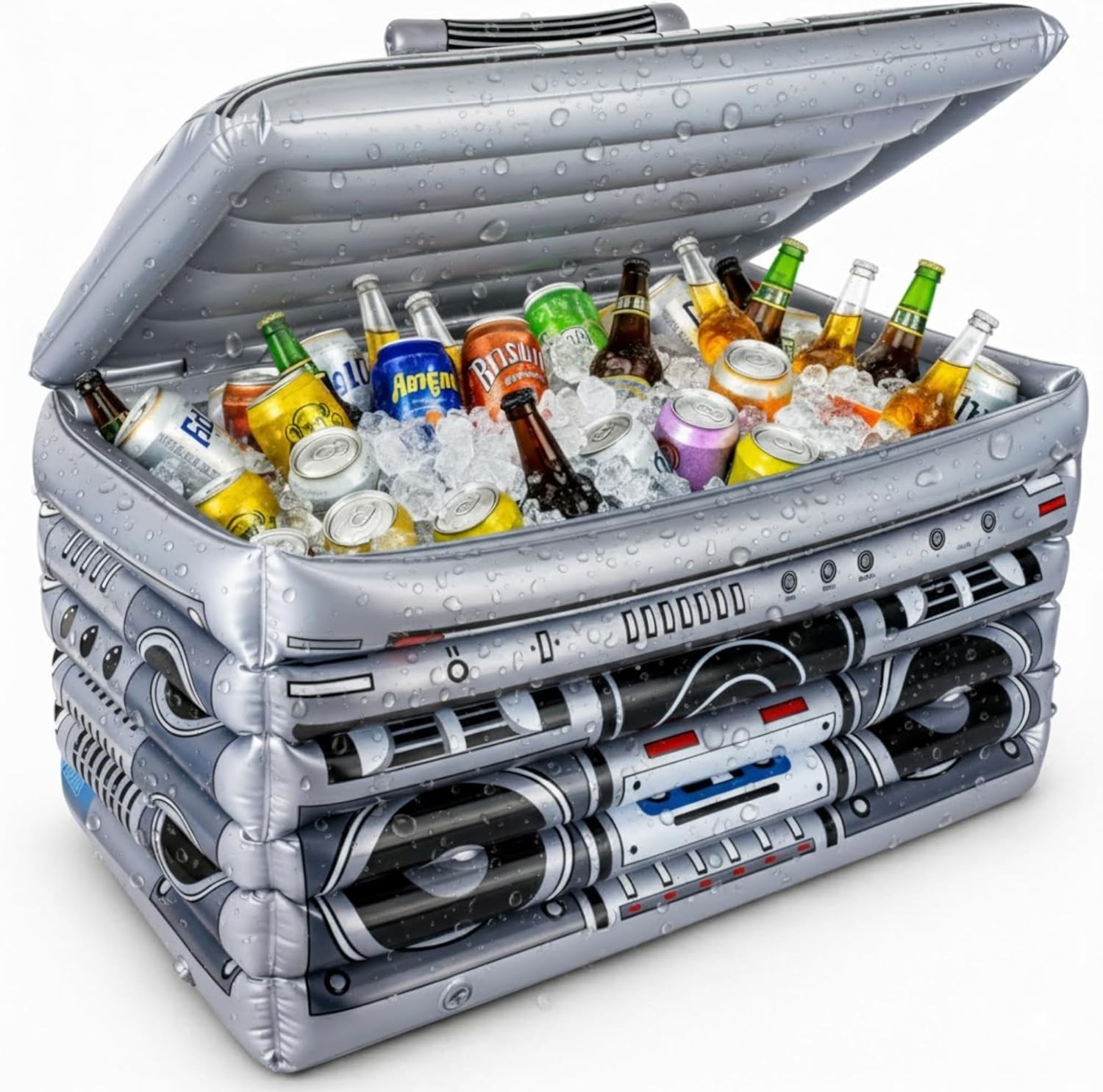 ArtCreativity Inflatable Boom Box Cooler Decoration, 80s Party Decorations, Large Inflatable Drinking Cooler for Hip Hop Party Decor, 80's & 90's Theme Party Decorations, Disco Party Supplies