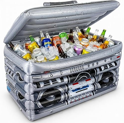 ArtCreativity Decoración de caja inflable estilo de los años 80/90, 24 pulgadas de ancho, enfriador inflable grande para decoración de fiestas de