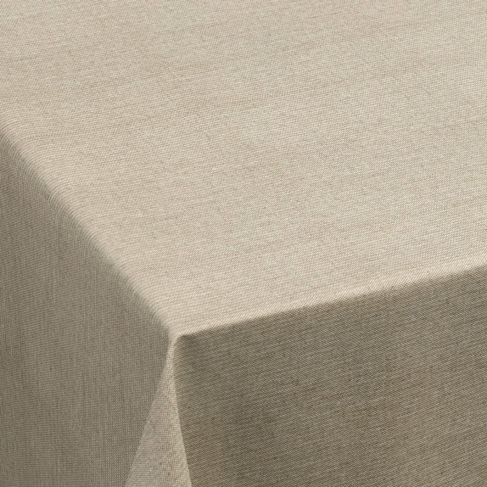 QPC DirectBeige Linen Effect PVC Oilcloth Table Cover Vinyl Tablecloth, 140 x 100cm Rectangle
