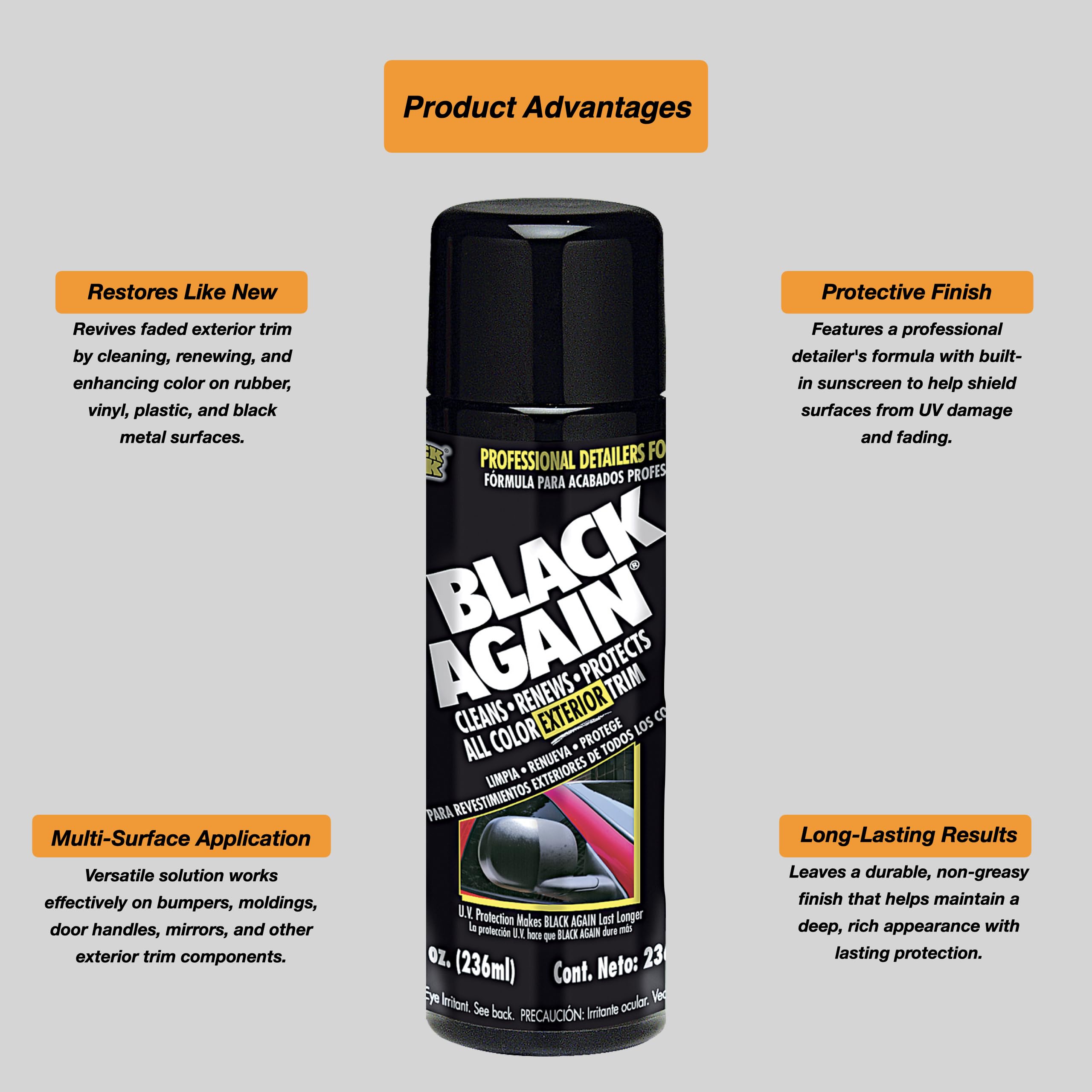 MPD Cobalt Charm Black Again Exterior Trim Restorer NA647 8 oz.