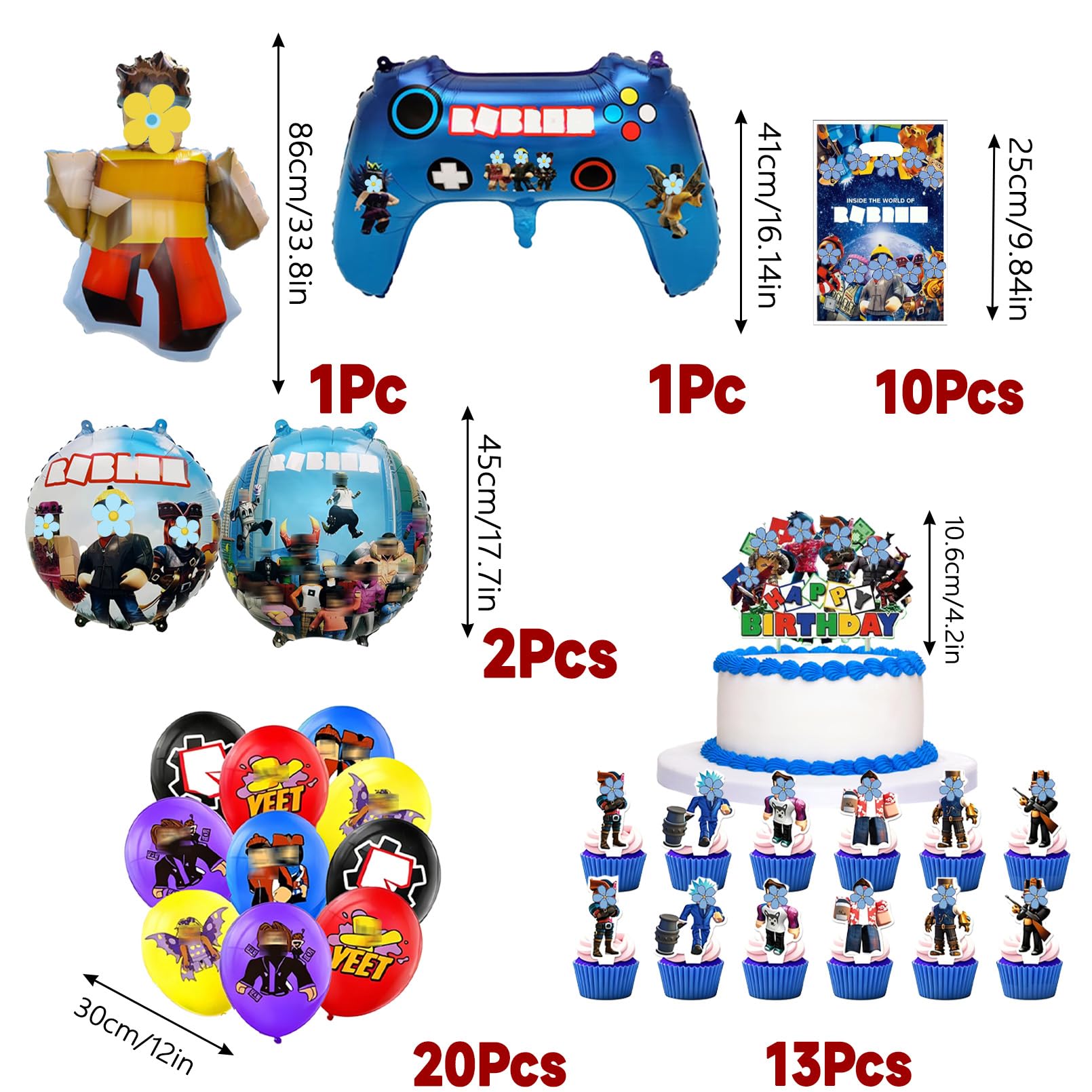 Set Stoviglie Compleanno Roblx ,Decorazioni Festa Roblx Compleanno , Include Tovaglia, Piatti Carta, Striscione, Decorazioni Compleanno per 10 persone