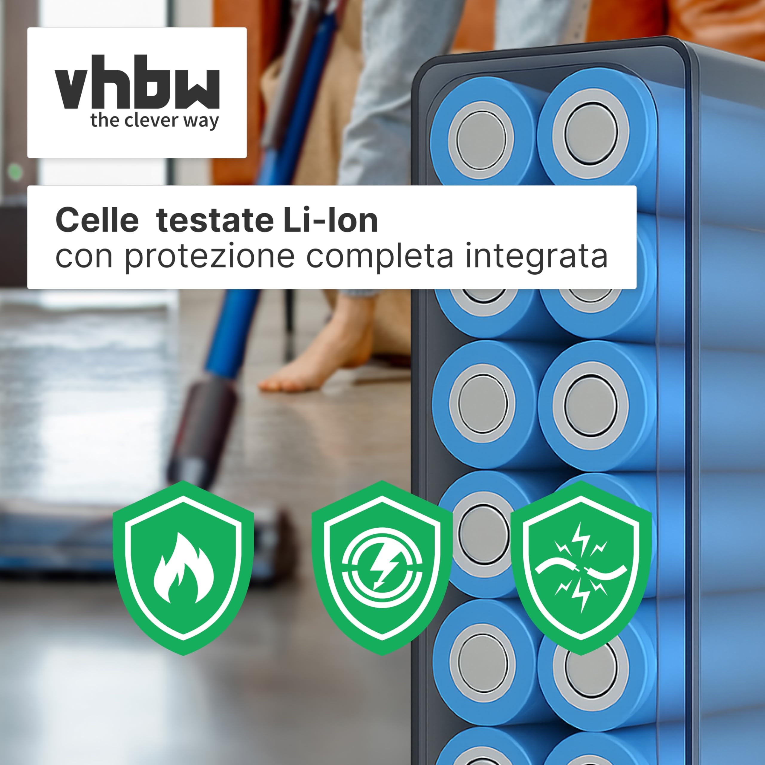 vhbw batteria compatibile con Dyson V11 Complete Extra, Click-In, Fluffy Extra aspirapolvere (3600mAh, 25,2V, Li-Ion, grigio scuro)