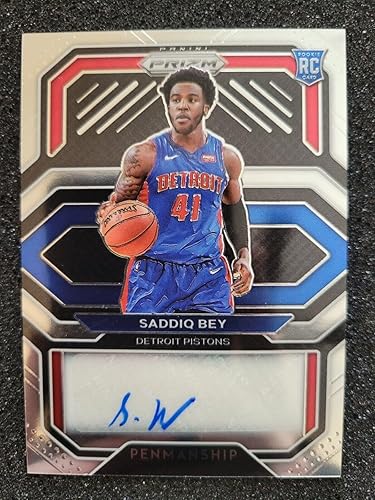 Saddiq Bey 2020-21 PANINI PRIZM "PENMANSHIP" ROOKIE AUTO #RP-SBY DETROIT PISTONS - Basketball Cards