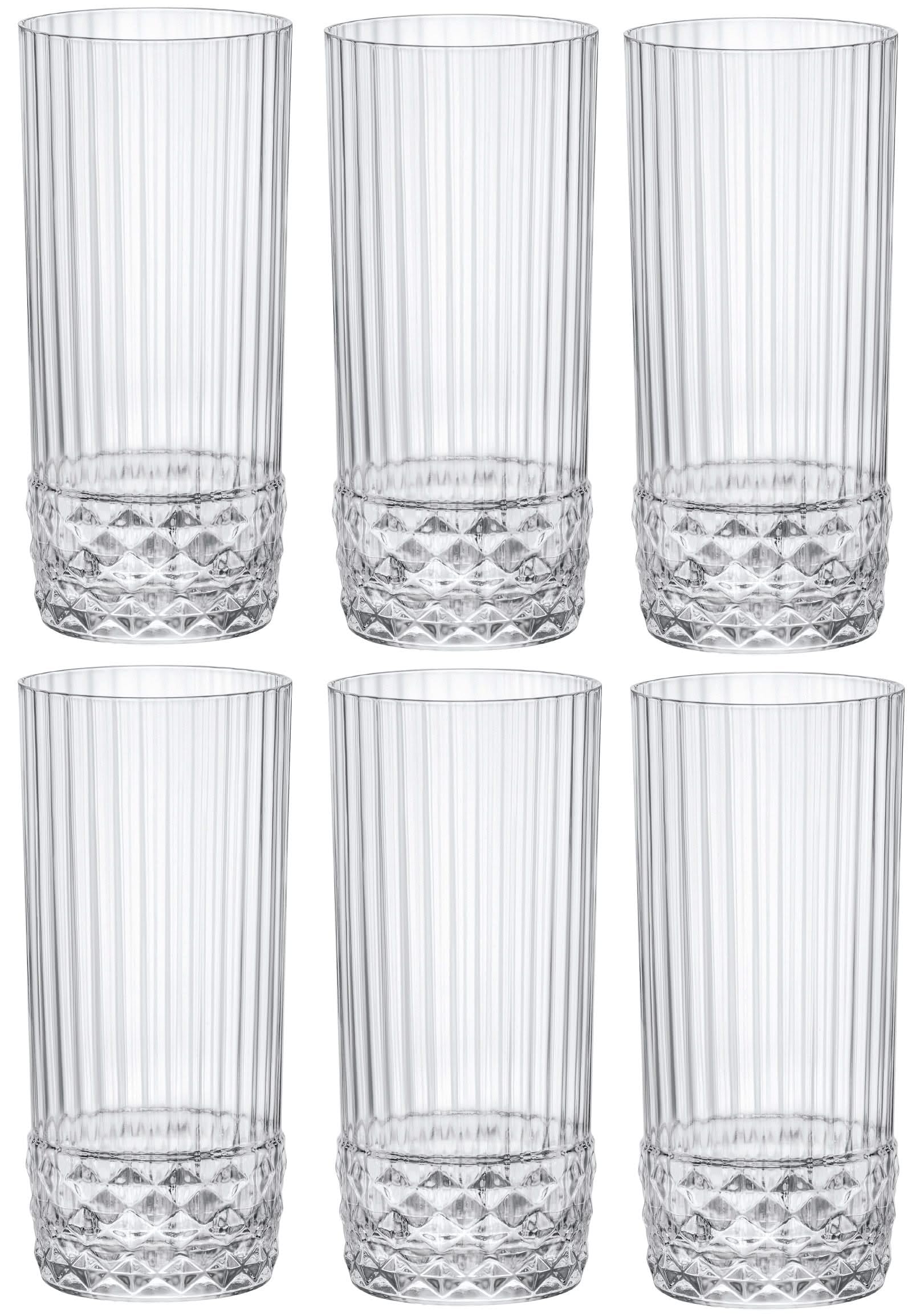 Juego de Cócteles Dolle Mina - Decantador 1.6 L con 6 Vasos largos 490 ml, Cucharón para cóctel y Cubos de Hielo