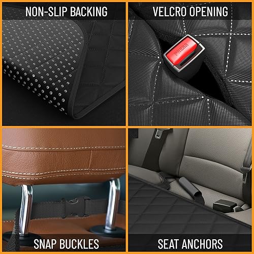 Miniatura 6 de Active Pets - Funda de asiento trasero para perros, hamaca XL para perro con ventana de malla, antideslizante, impermeable, protector de asiento