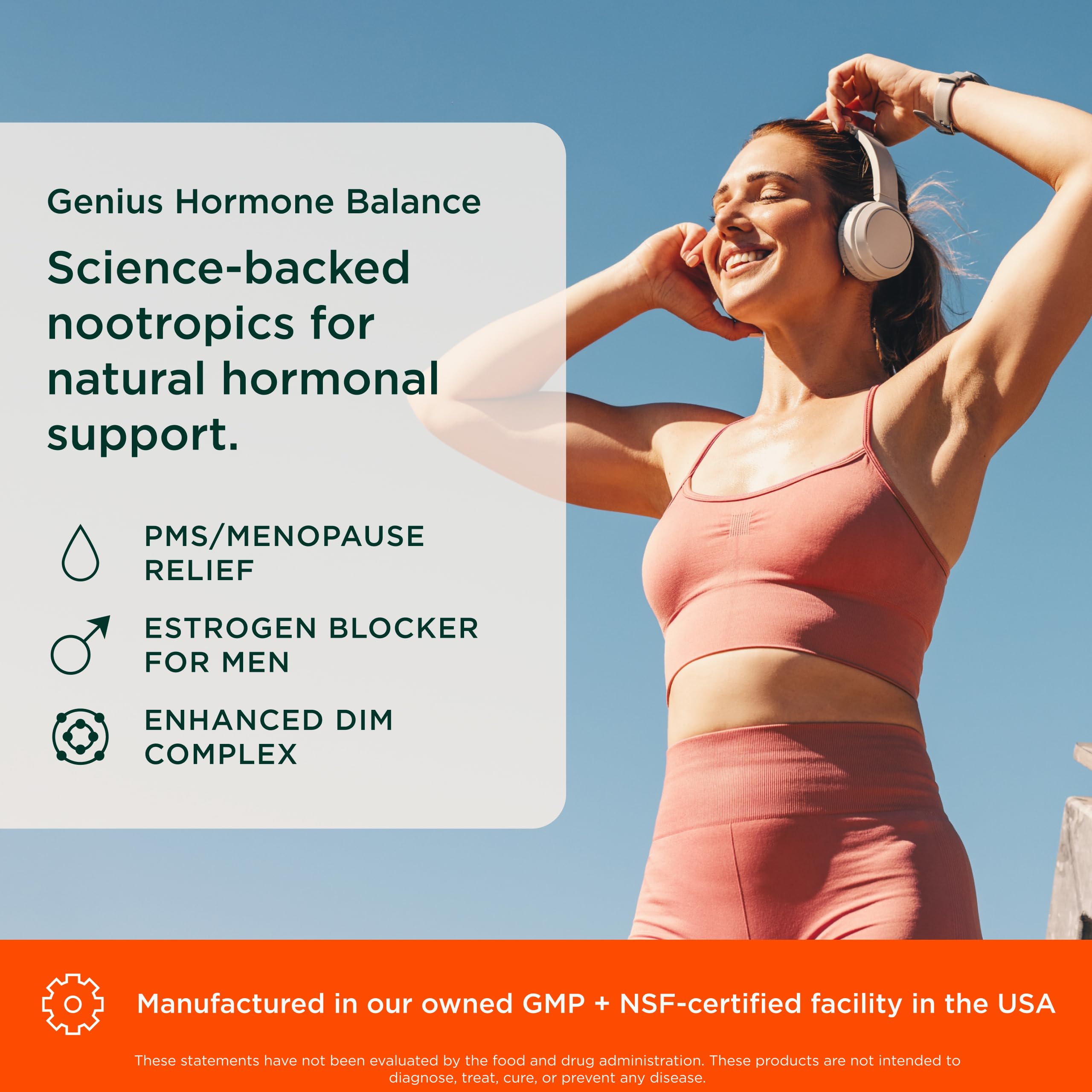 Genius Estrogen Balance, Dim Supplement - Blocker for Men & Women - Hormones, Hormonal Acne & Menopause - Aromatase Inhibitor with Grape Seed Extract & BioPerine - 30 Capsules — Amazon image 3