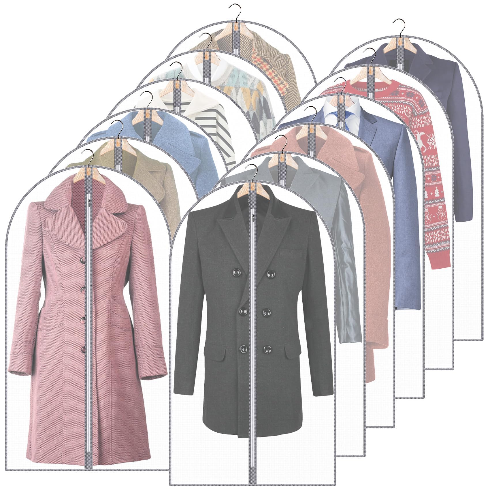 Sacchetti sottovuoto salvaspazio per abbigliamento, viaggi, trapunte, coperte, cuscini, biancheria da letto (trasparente, confezione da 12)