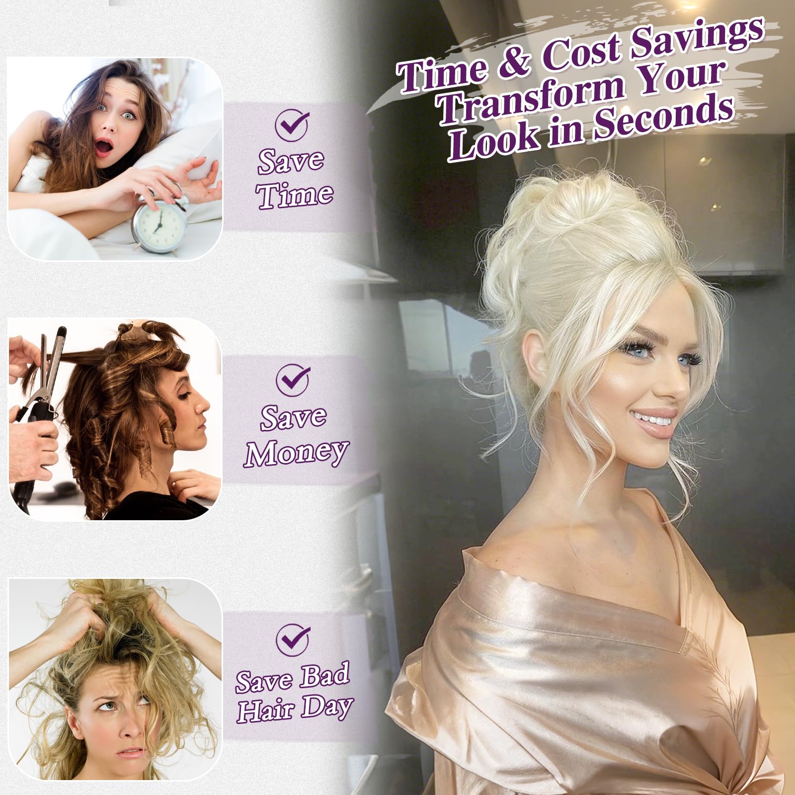 BARSDAR 2 PCS Messy Bun Hair Pieces - Image 4