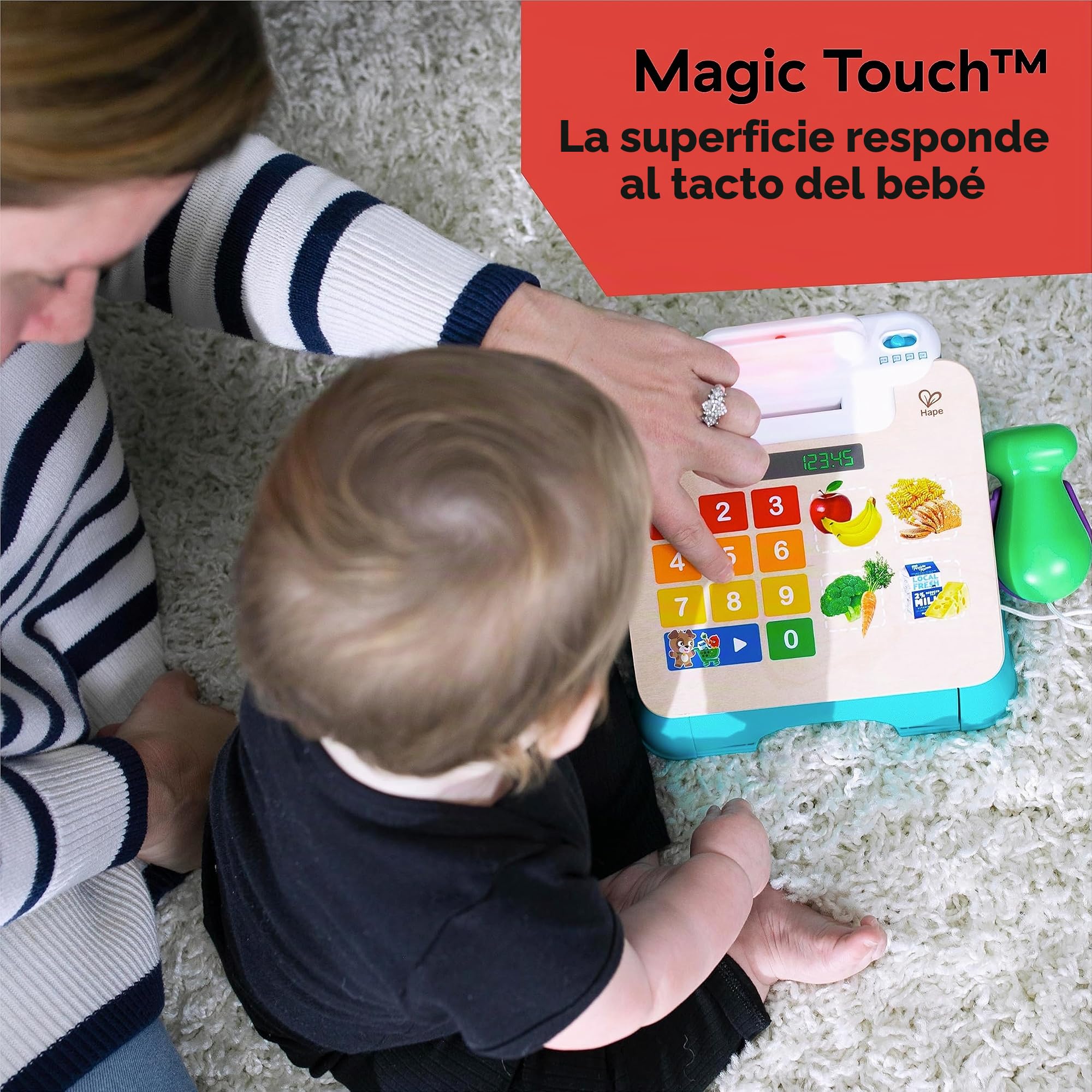 Baby Einstein + Hape Magic Touch Caja registradora de Juguete, con Sonidos Reales y música, a Partir de 9 Meses