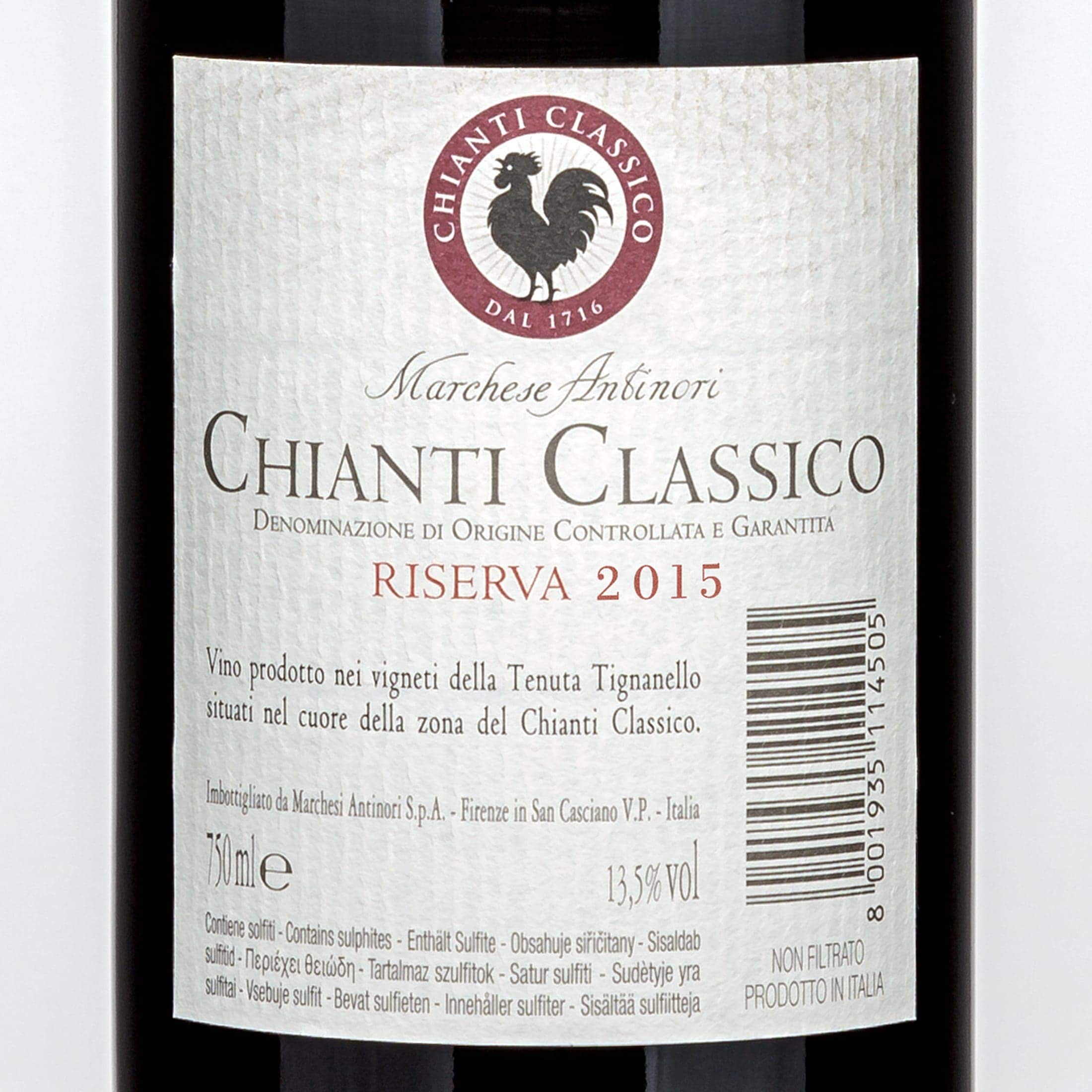 2015 Marchese Antinori Chianti Classico Riserva (Tignanello) trocken (1 x 0,75 Ltr)