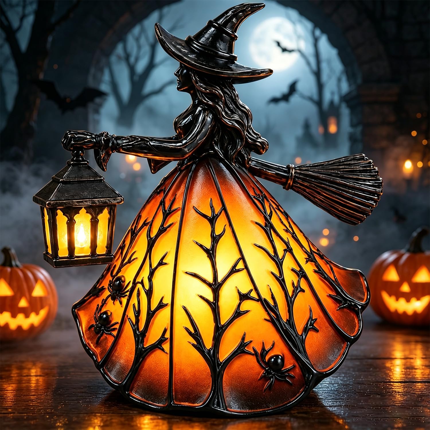 Tenshow Halloween Decorations, Halloween Witch Lamp, Spooky LED Gothic Lamp