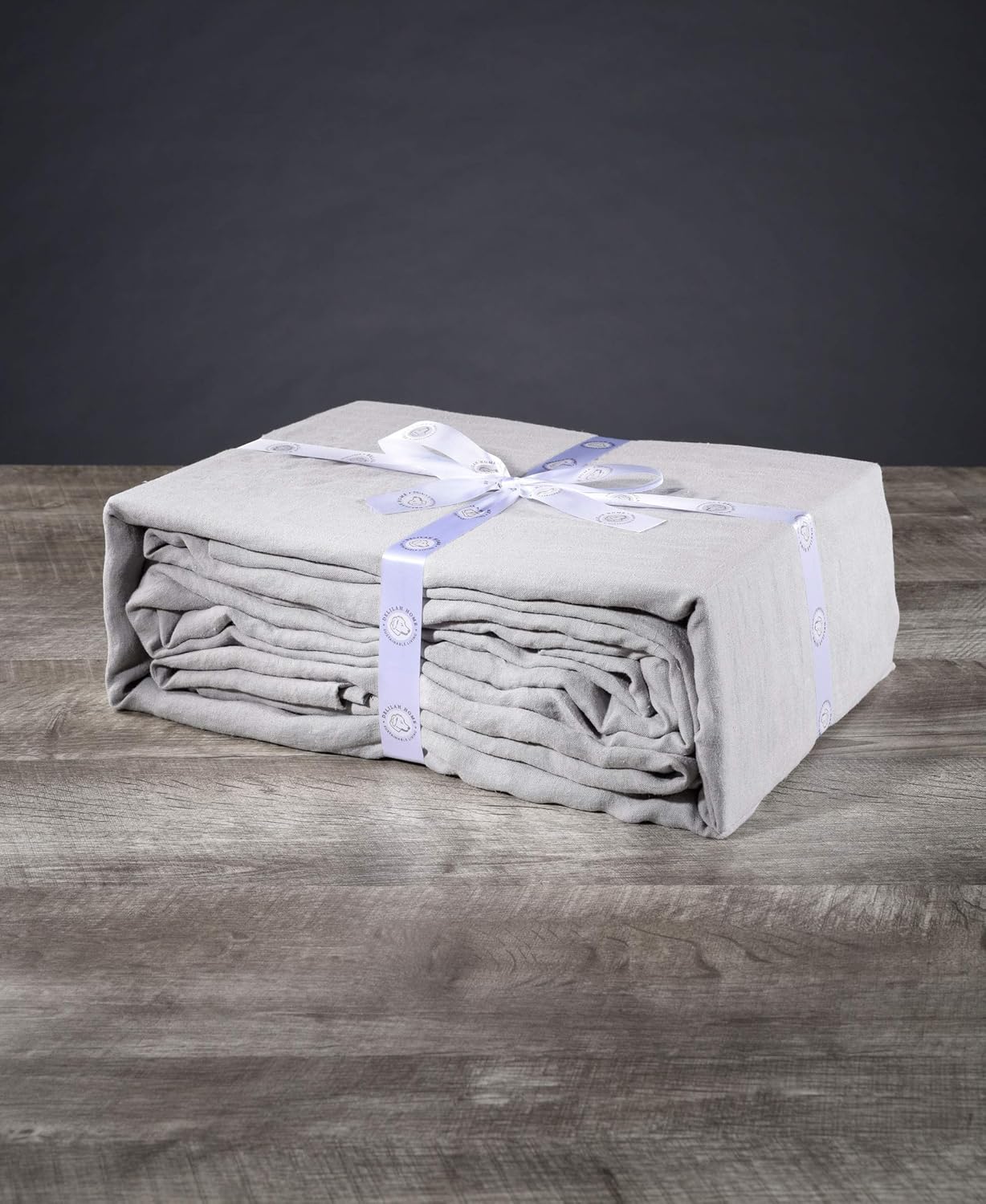 Delilah Home Sustainable Living 100% Organic Hemp Queen Bed Sheets Certified by GOTS and Vegan.org, Proudly Made in Portugal, 4 Piece Set, Gray - Thumbnail 2