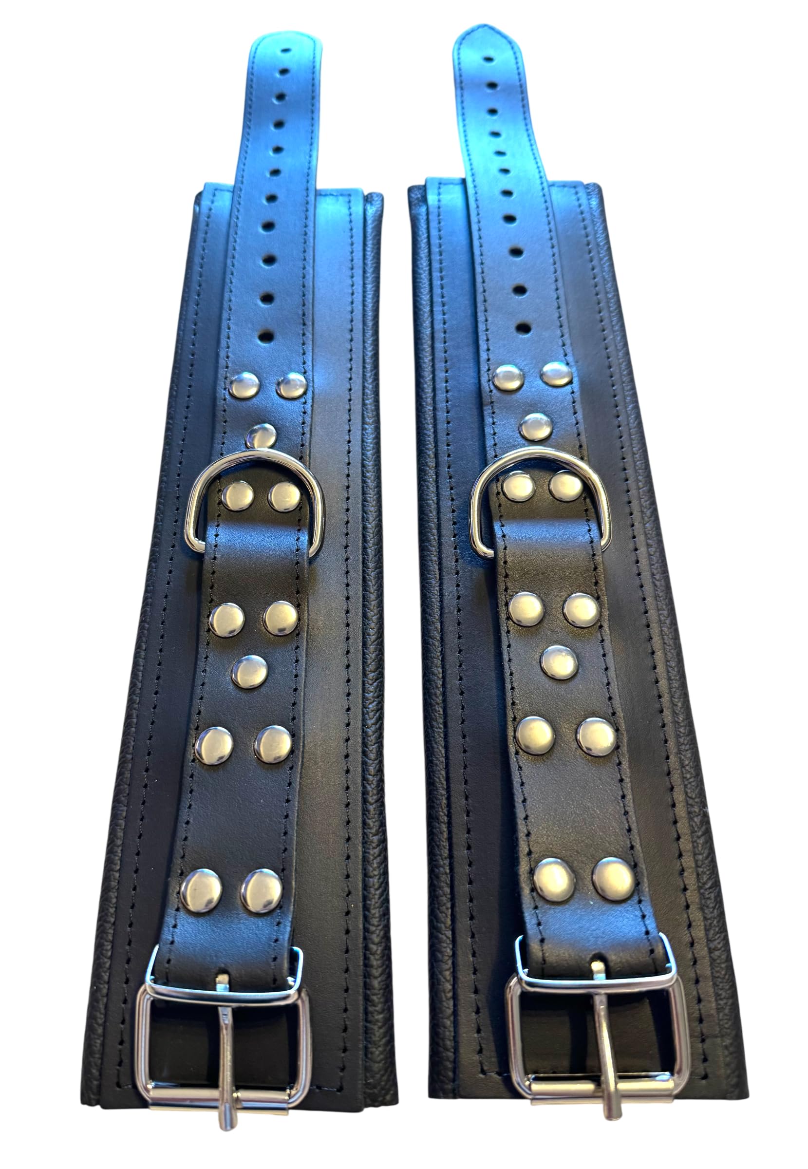 80mm BDSM Bondage Leder Set Handfesseln Fußfesseln Fesselset schwarz