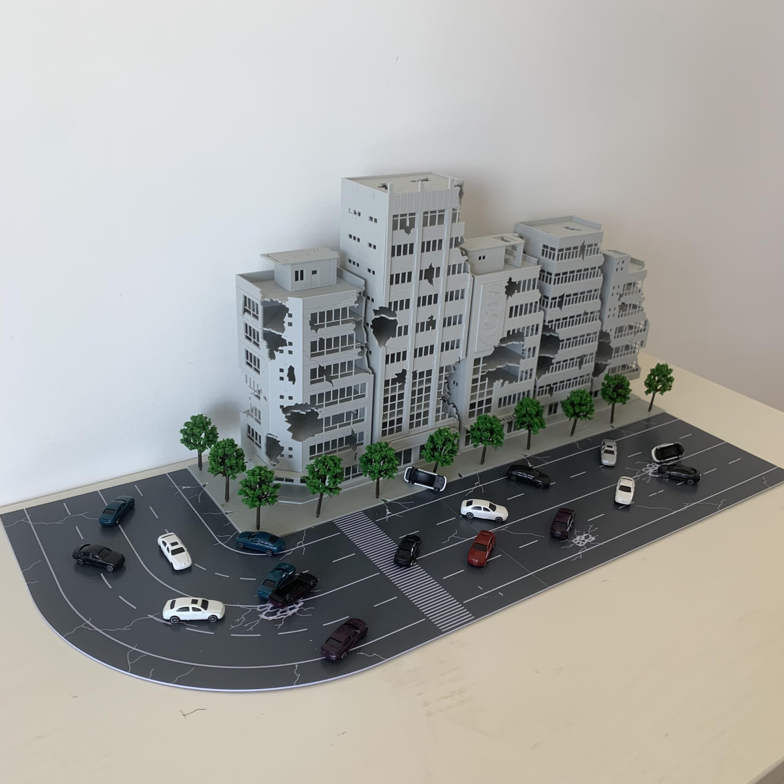 Mycity 1:144、1:100 Buildings Destroyed in war, Modern Ruins City Scenes