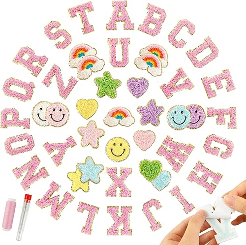 46 parches de letras de felpilla autoadhesivas de letras de la A a la Z, color negro, para planchar en mochilas, chaquetas, sombreros, zapatos,