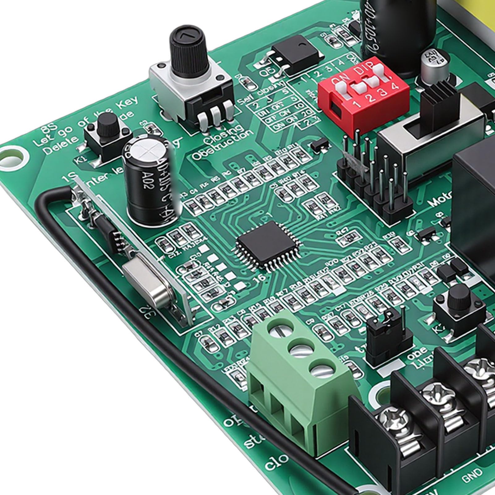 FTVOGUE Tablero de Control de Abridor de Puerta Corredera, Placa de Circuito de Código Variable de Alta Seguridad con 2 Controles Remotos para Puerta Corrediza Residencial de Escuela de (220V)