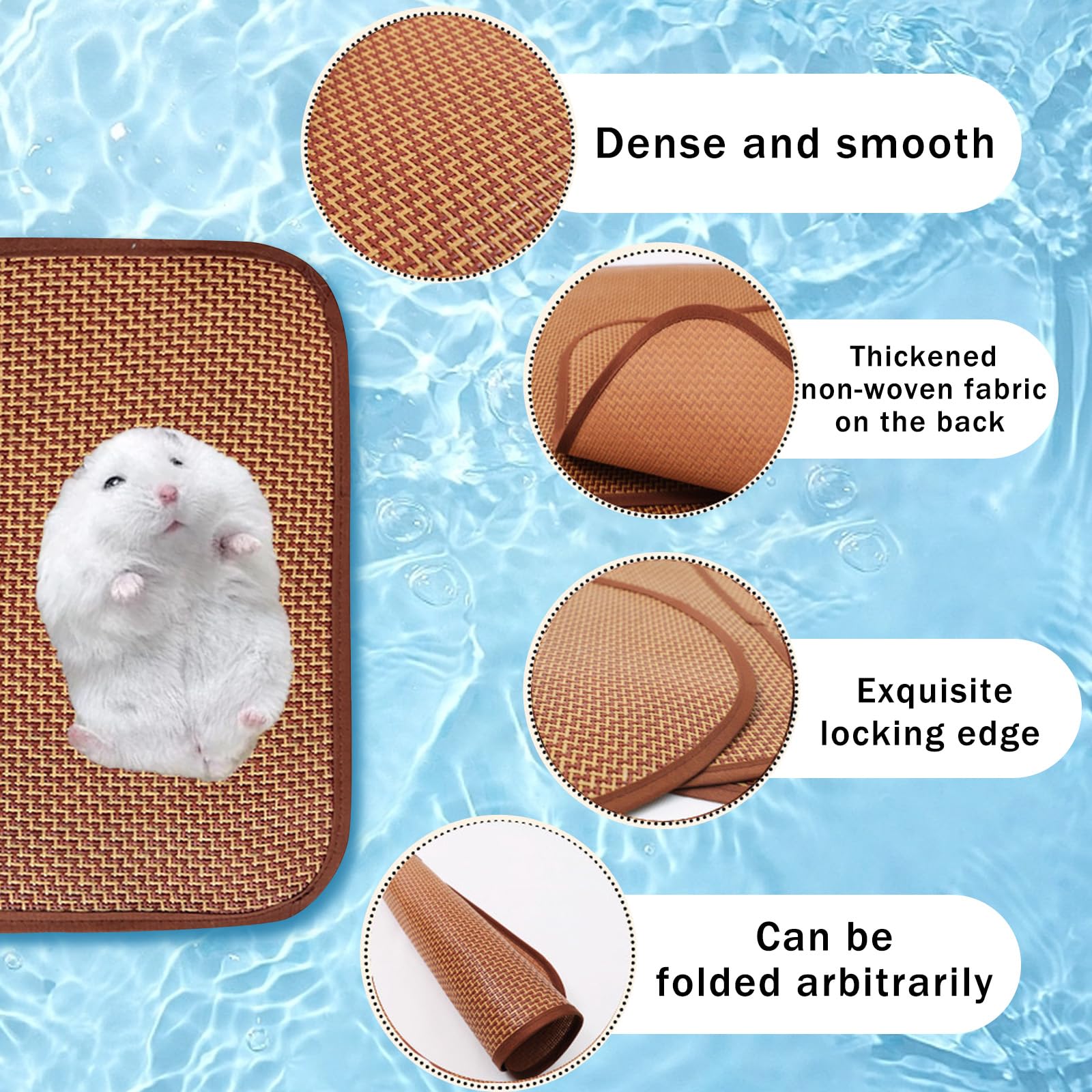 FOSDICK 2PCS Hamster Cooling Pad, Rabbit Cooling Pad, 30x20cm Summer Sleeping Bed for Rabbit Bunny Hamster Puppy Guinea Pigs Cool Pad - Image 3