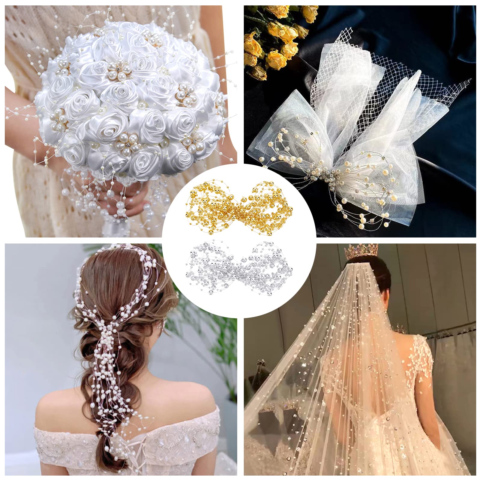 Confezione Da 24 Fili Di Perle Artificiali Per Candele