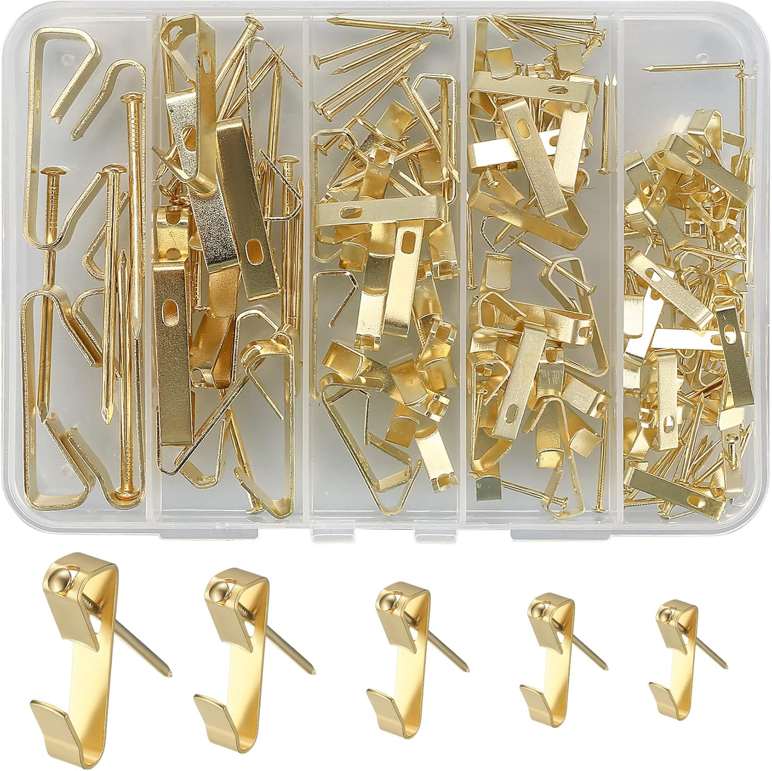 160 Pcs Picture Hangers Kit, Picture Hanging Hooks Kit, 9 Sizes Heavy