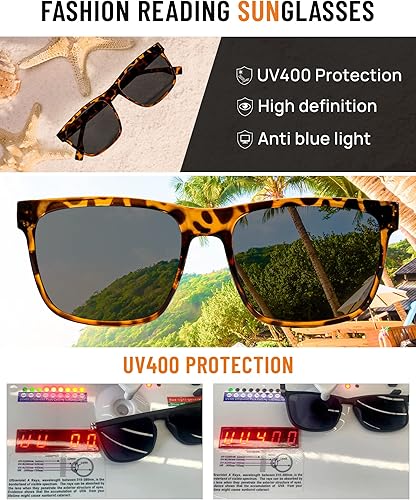 Miniatura 3 de OCCI CHIARI Gafas de sol de lectura grandes para hombre, lectores de sol vintage, lector completo de lentes 1.0 1.25 1.5 1.75 2.0 2.25 2.5 2.75 3.0