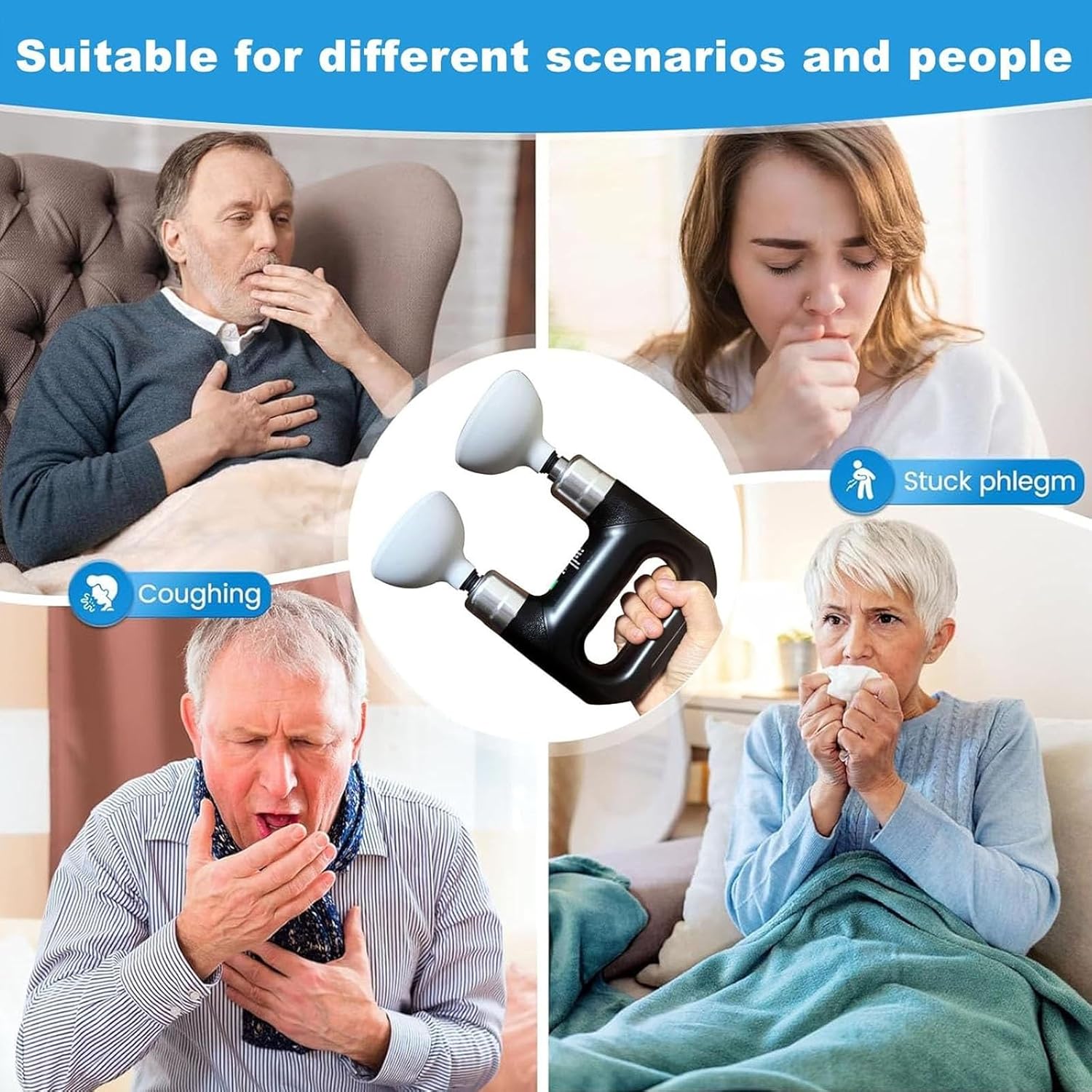 Silicone Palm Chest Percussion Cup, Mucus Removal Device, Chest Physical Therapy Aids(CPT), Helps to Break up Mucus,Suitable for Different scenarios and People