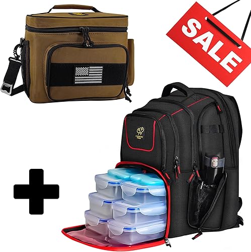 Mochila 519 Fitness para preparación de comidas 6 comidas aisladas con compartimento para computadora para hombres y mujeres para senderismo picnic