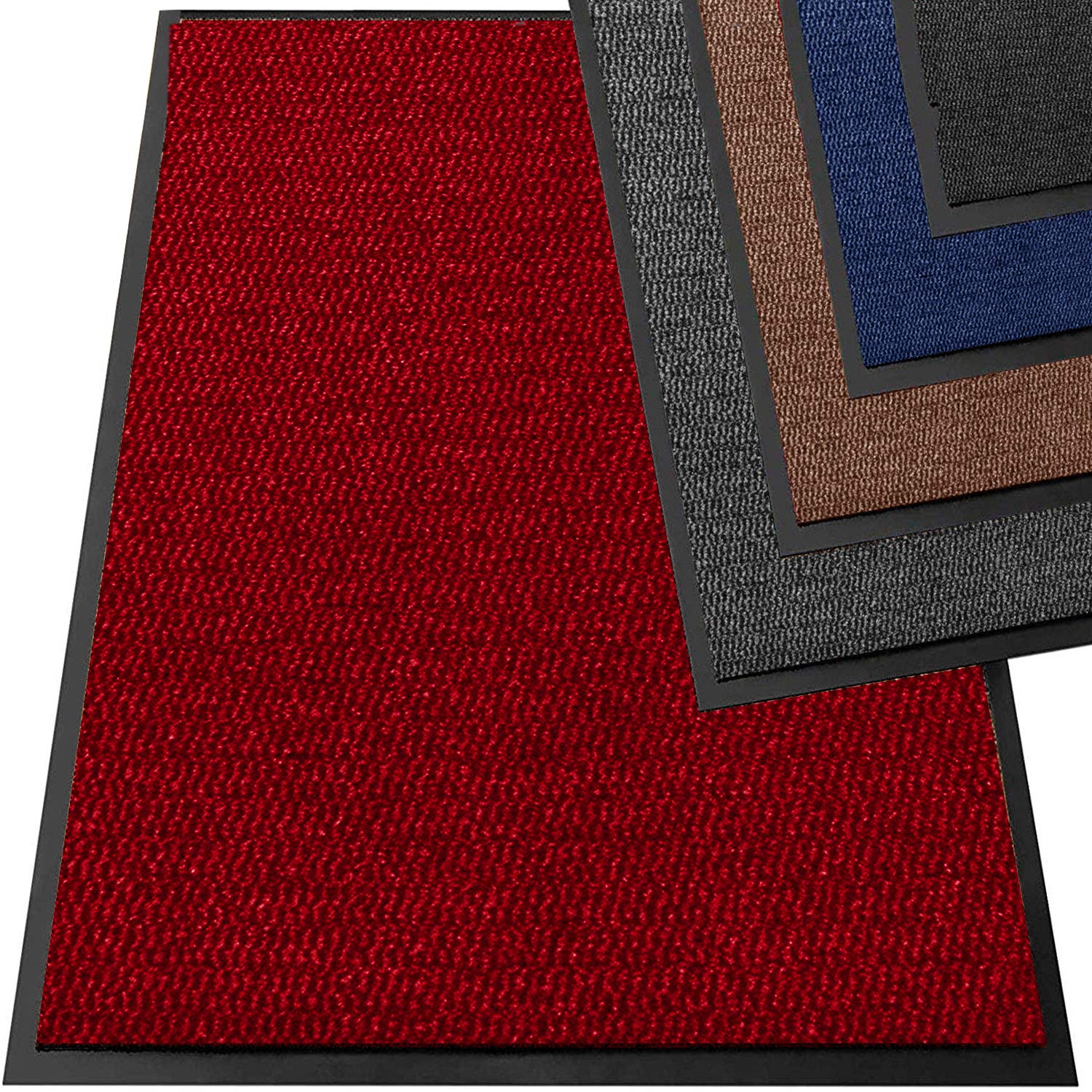 TrendMakers Heavy Duty Dirt Trapper Door Mats | Barrier Mats Non-Slip Dirt Catcher | Home, Office, Kitchen, Carpets - 15 Sizes - Red/Black Speckled - 50 x 80cm — image 1