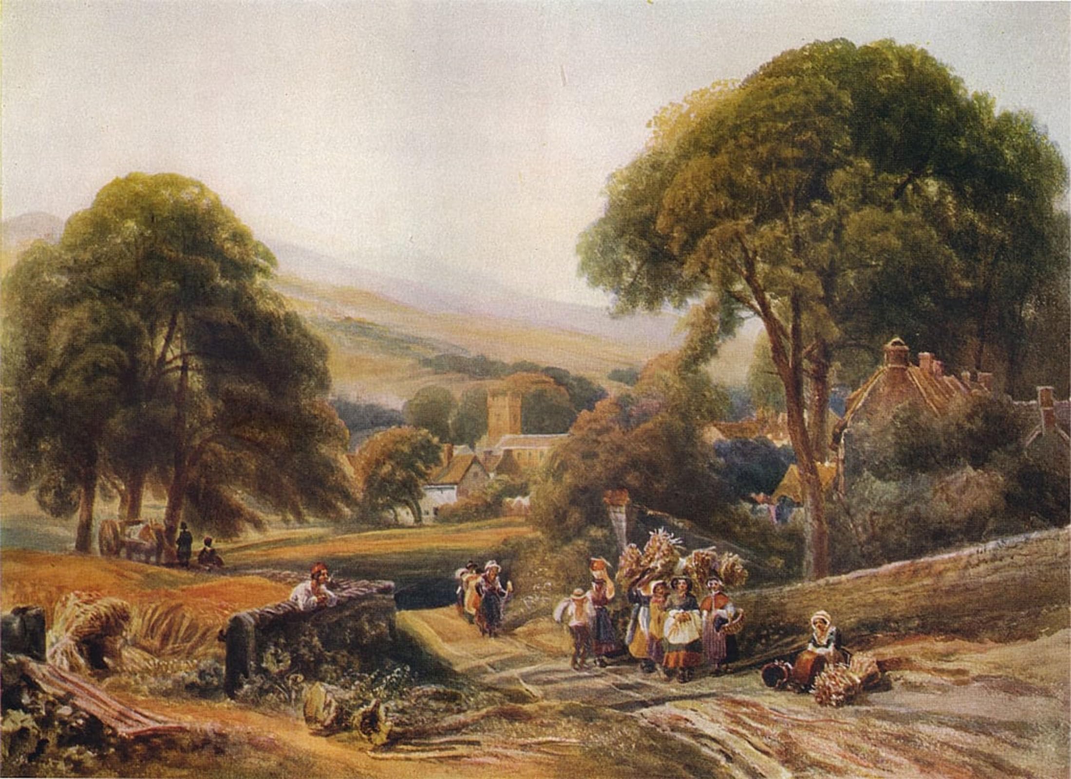 ARTXLXXBN Famous Painting Canvas Artwork Graffiti Print the Harvesters Return by Peter De Wint Portrait Canvas Image for Home Decor 60x90cm