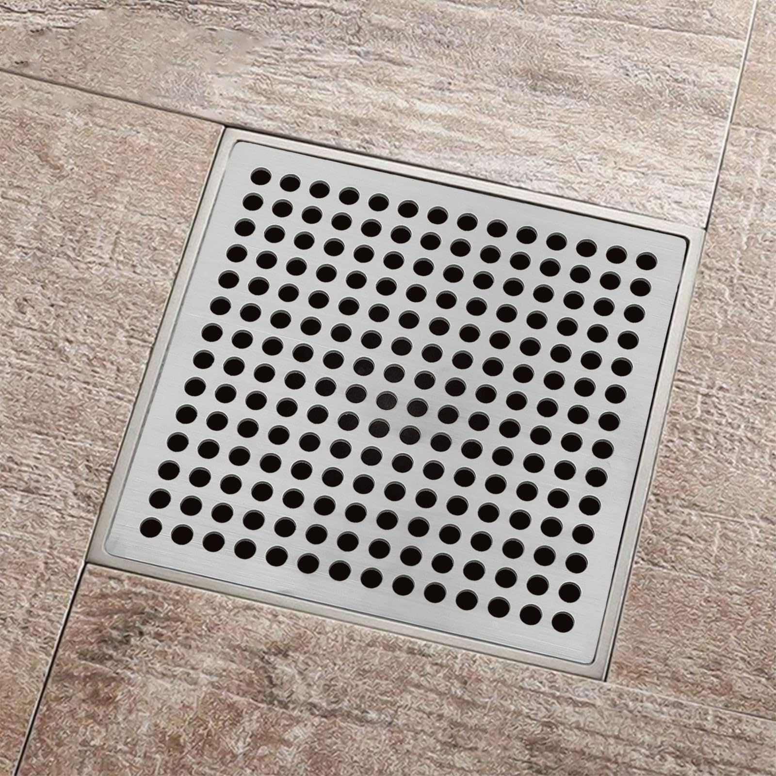 Square Drain Strainer Cover, Rustproof Stainless Steel Swirl Drain Covers, Shower Drain Filter Cover,Floor Drain Grate, Floor Drain Net(7.5CM)