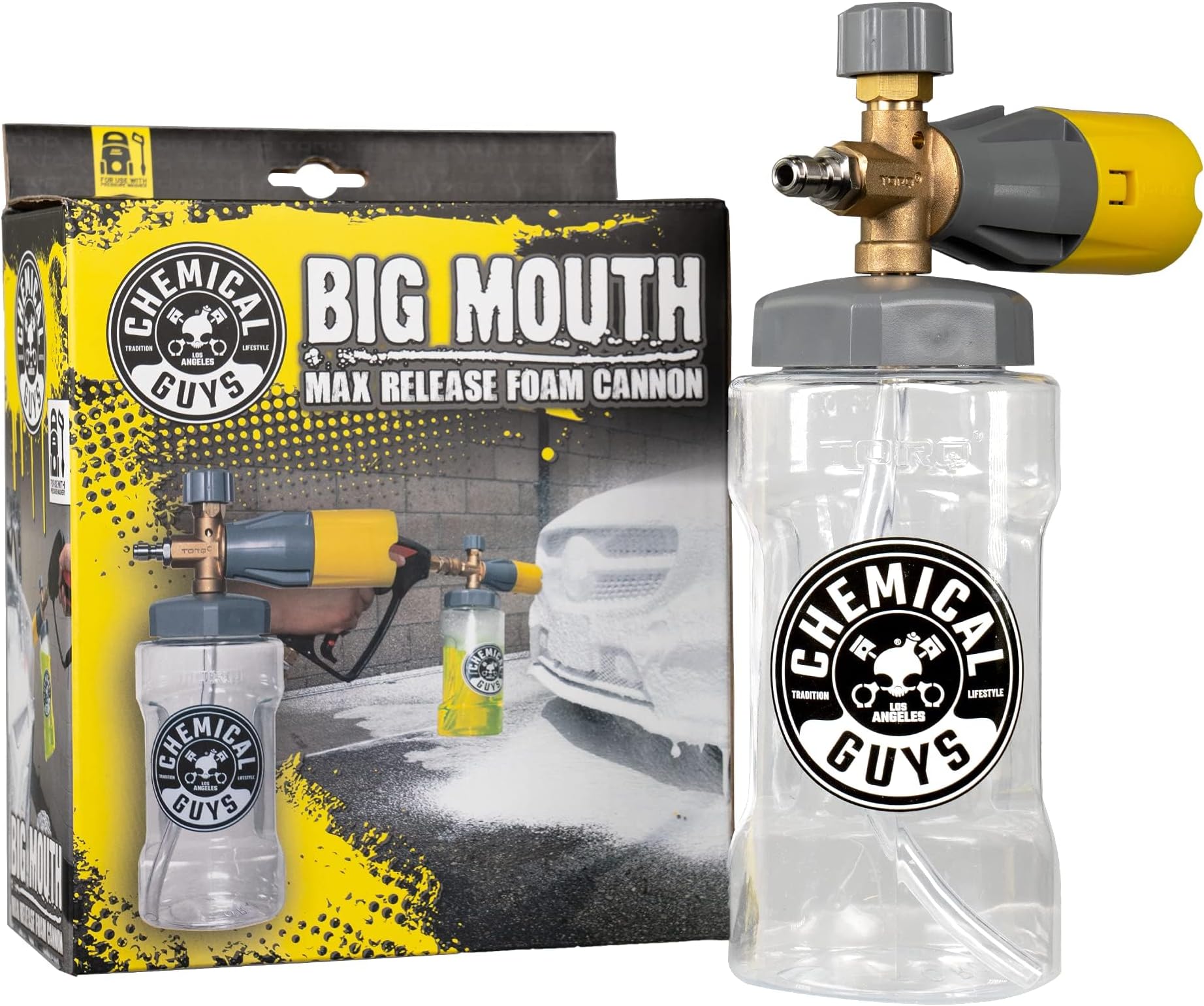 EQP324 Big Mouth Max Release Foam Cannon (Car Wash, Home Wash & Boat Wash Foam Cannon That Connects to Your Pressure Washer) 34 oz Bottle