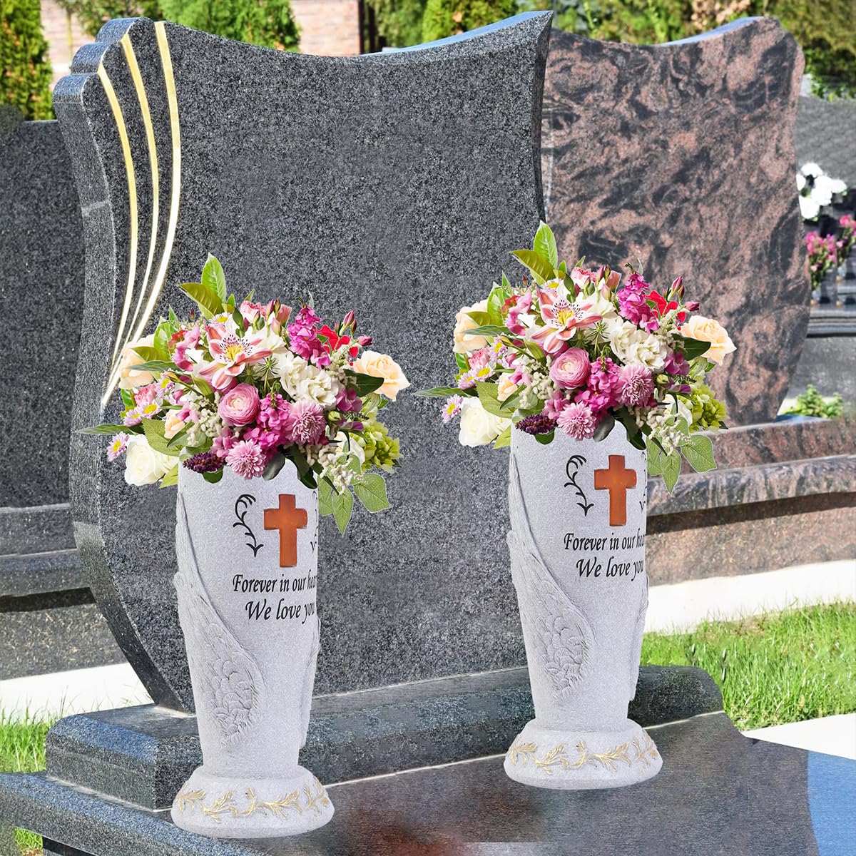 Amazon.com: Cemetery Grave Flower Vase,Cometery Decorations for
