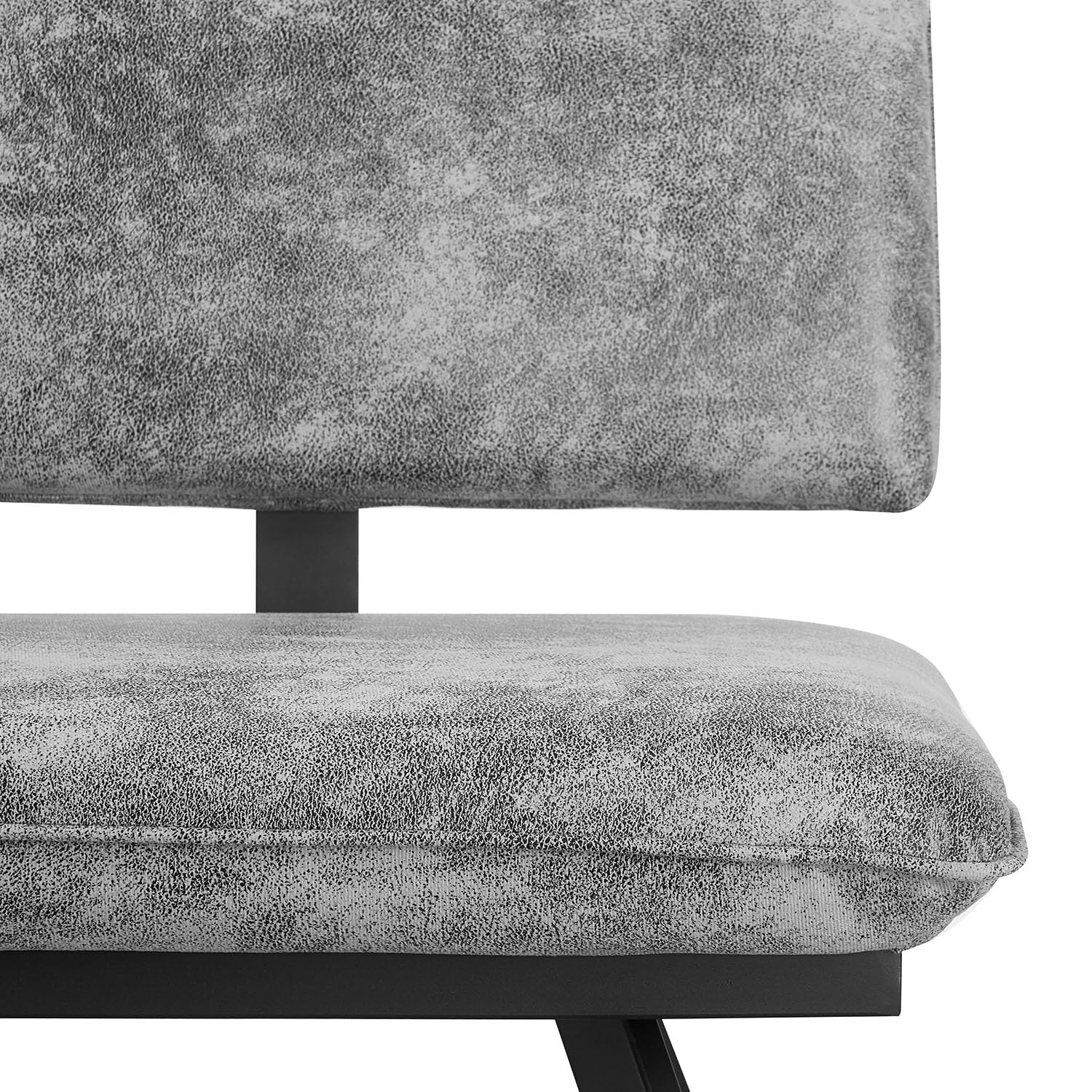 B&D home Banc Juna, Banc de Salle à Manger 140cm rembourré avec Dossier Structure métallique pour Salle à Manger, Couloir, vestiaire, Design Industriel Moderne, Aspect Daim Gris, 11310-140-GRAU