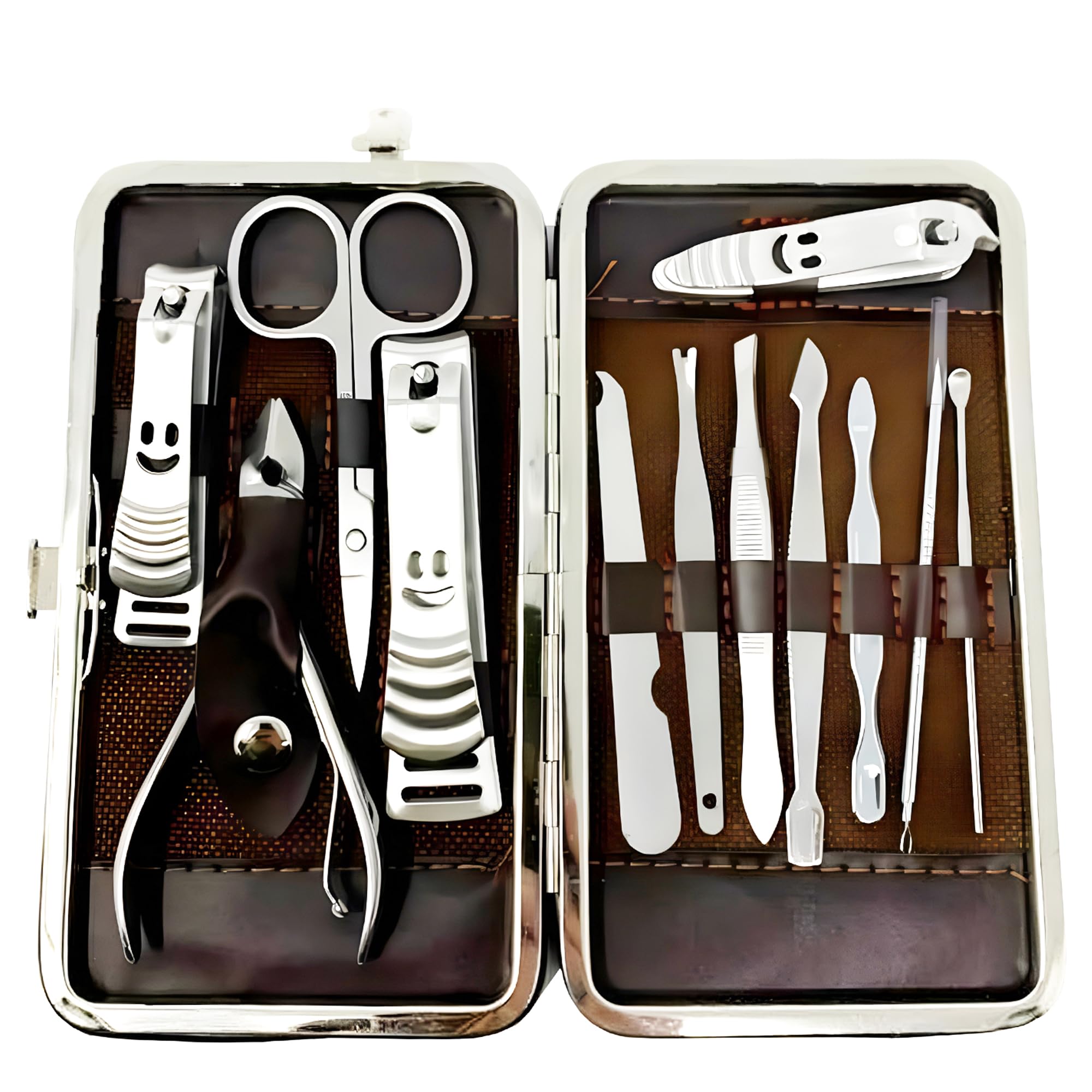 PLASTIFIC 12 in 1 Nail Clippers Set Stainless Steel Nail Clipper, Manicure Pedicure Kit, Podiatry Instruments, Lock Safety Case Grooming Kit Travel Personal Care for Women/Men