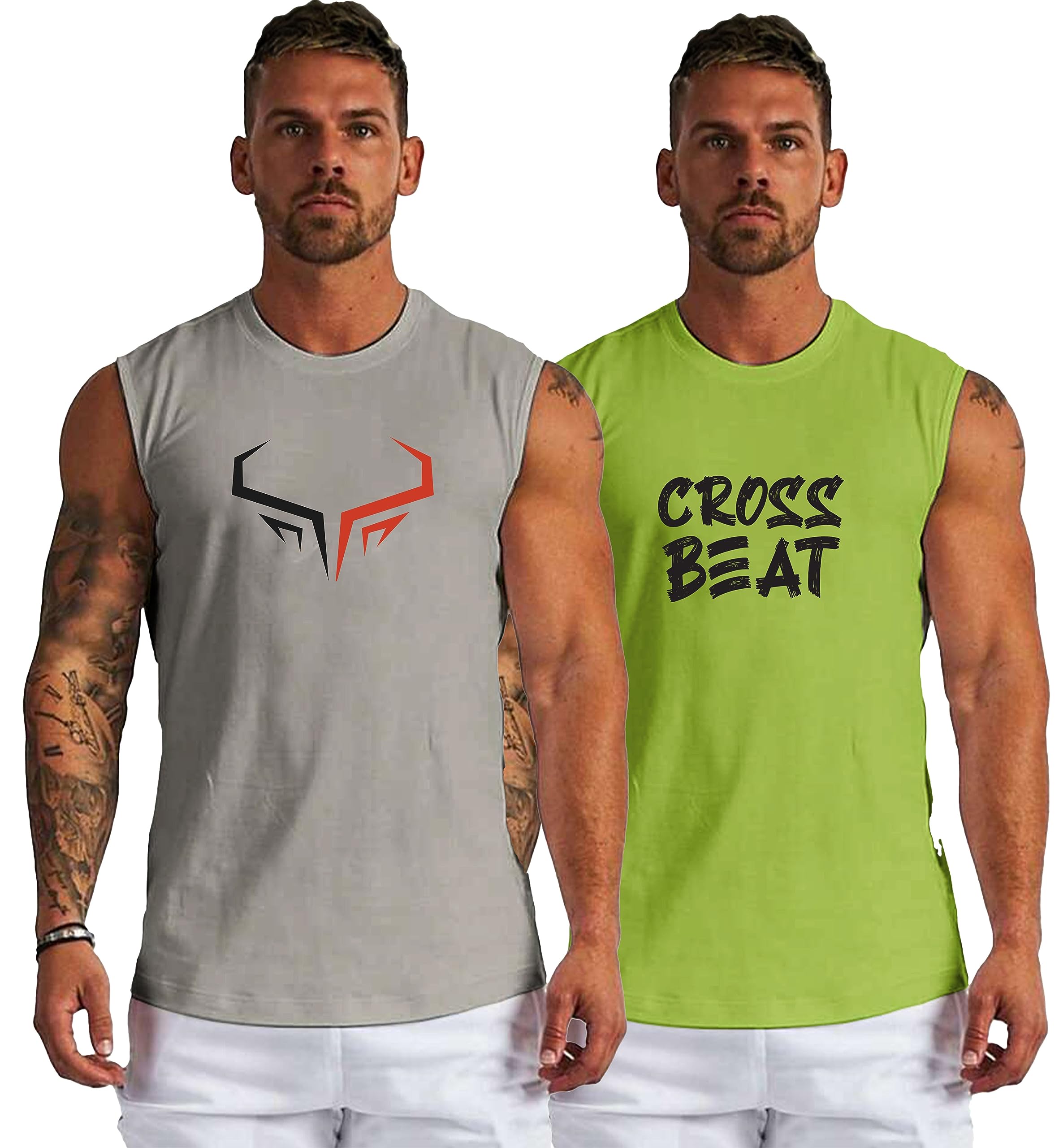 3colors 3Colours RGB Men's Active Wear Sleeveless Tank top, Gym Vest, Leisure wear 2combo-picture-34