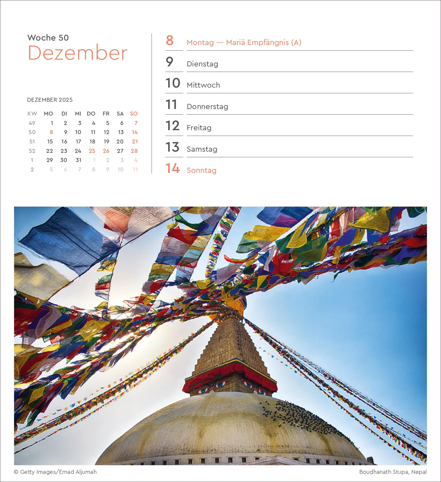Unterwegs in aller Welt - KUNTH Postkartenkalender 2025: Hochwertiger Tischkalender mit 53 traumhaften Postkarten (auch zum Aufhängen)