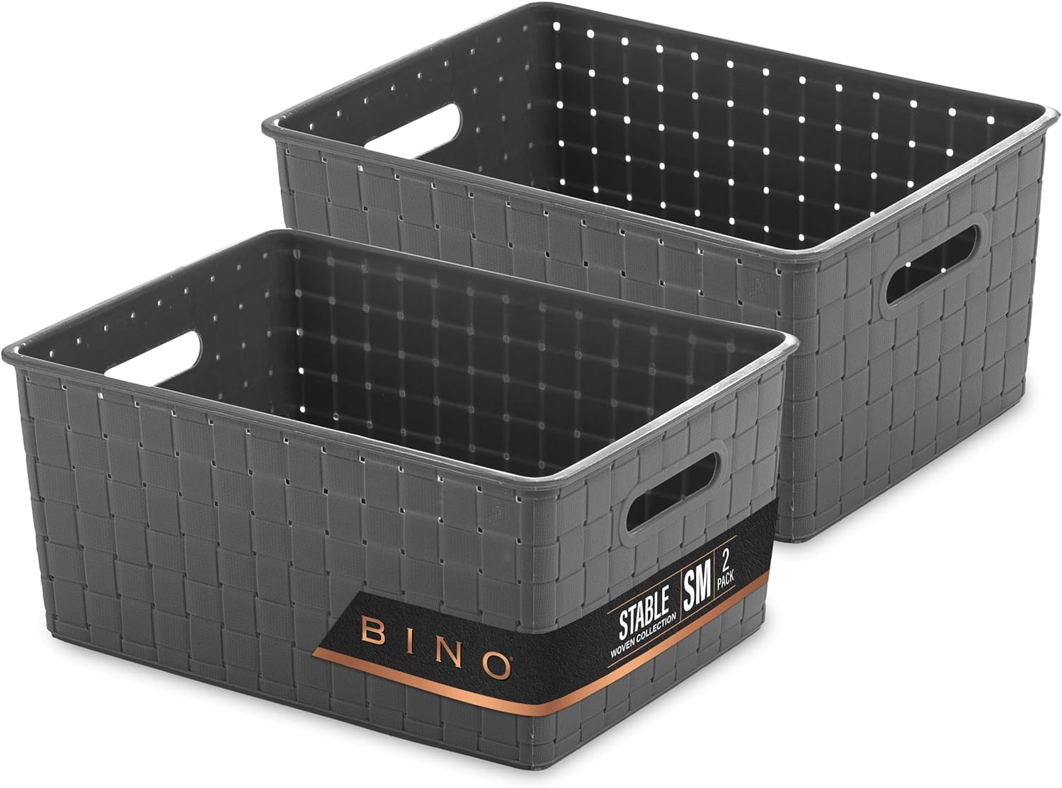 BINO Plastic Storage Baskets Small Grey THE STABLE