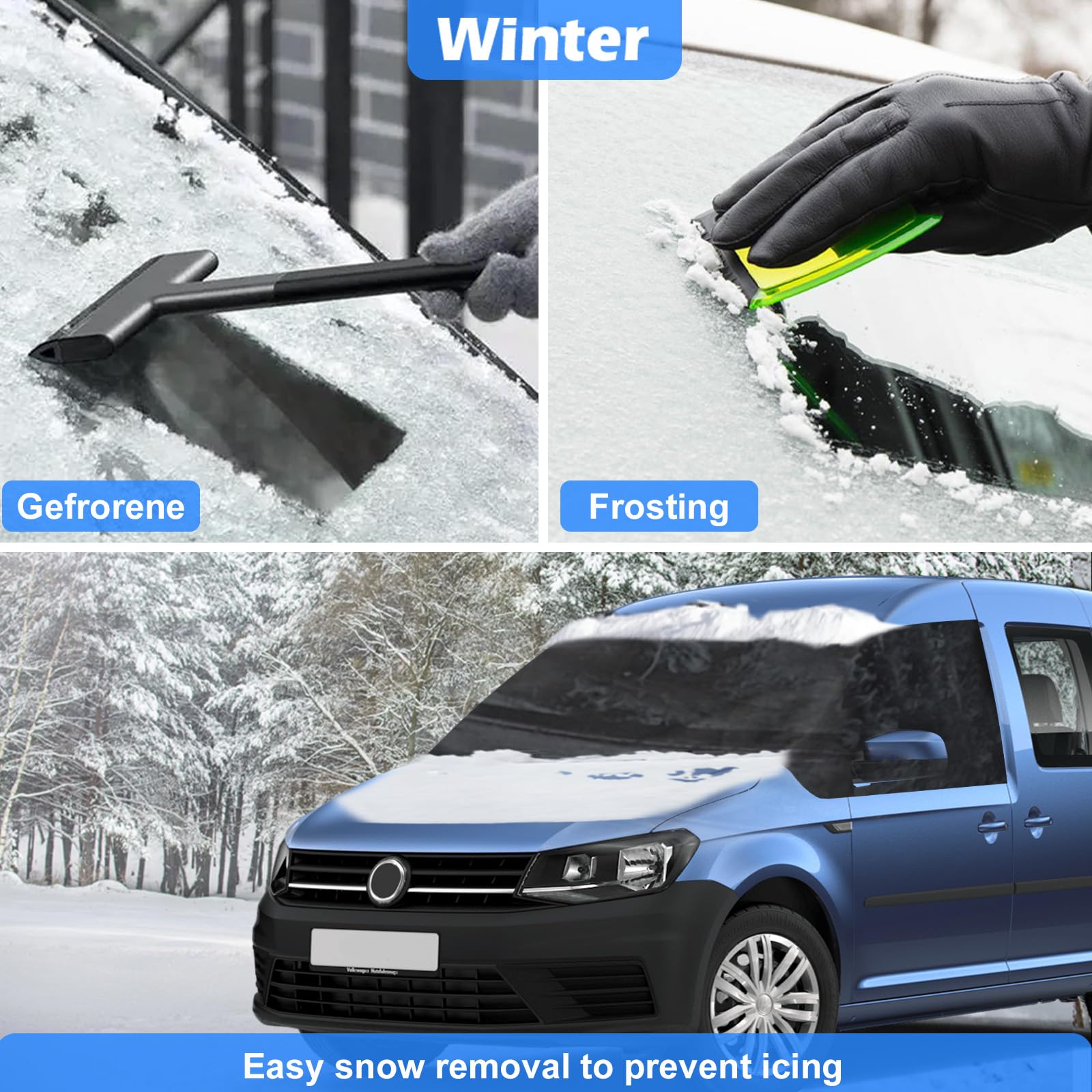 SYOURSELF Housse de pare-brise contre la neige, housse de pare-brise de voiture 600D pour la