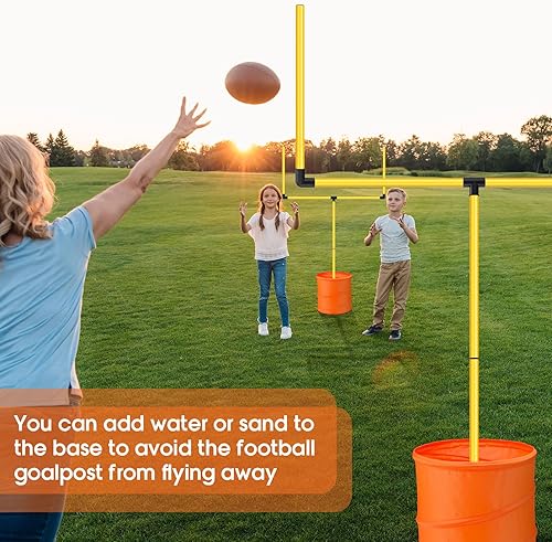 Miniatura 4 de Realspring 1 juego de poste de portería de fútbol de 6 x 4 pies con cubo plegable y mini camiseta inflable de fútbol y bomba para deportes