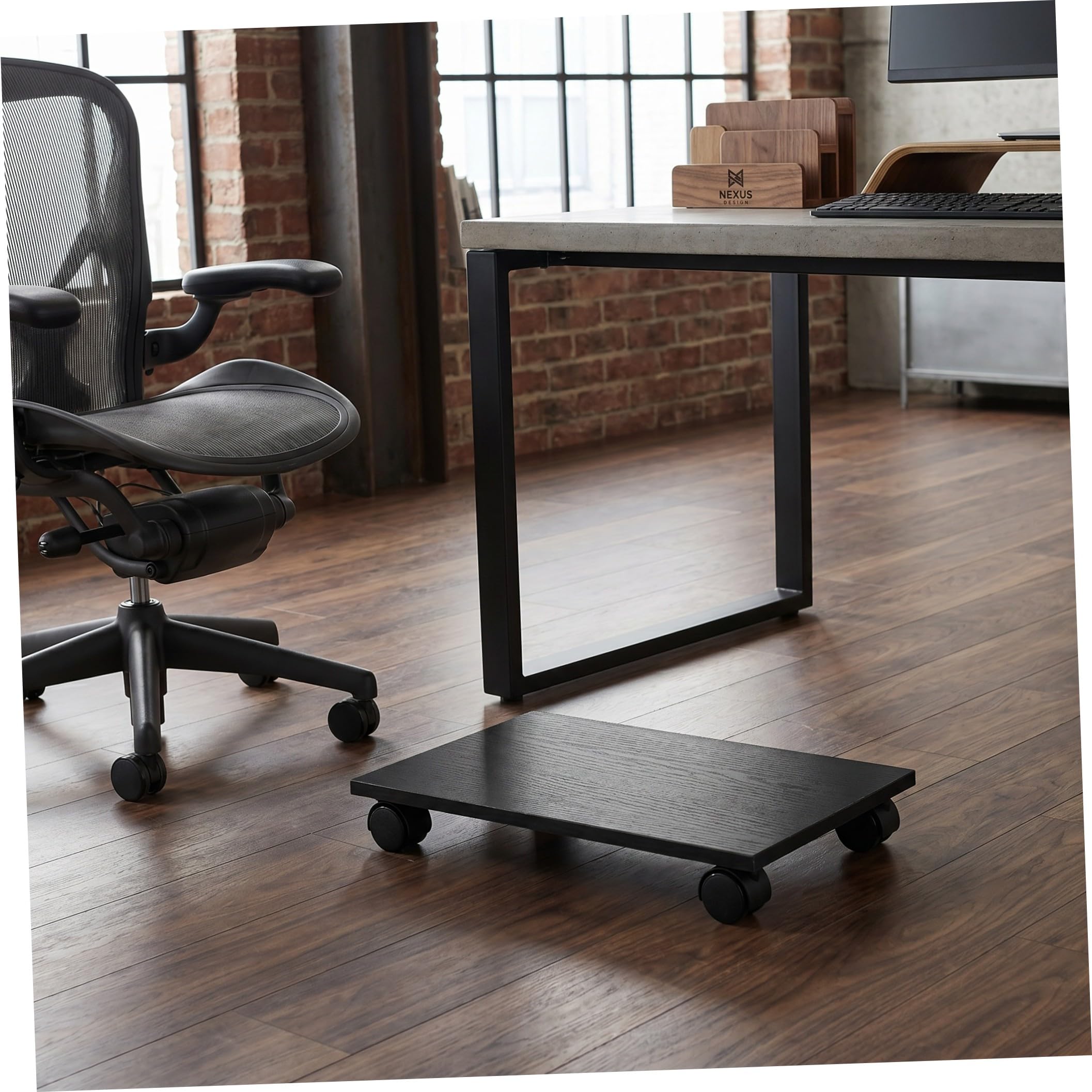 2 Pièces Chariot Mobile pour Tour PC en Bois avec roulettes