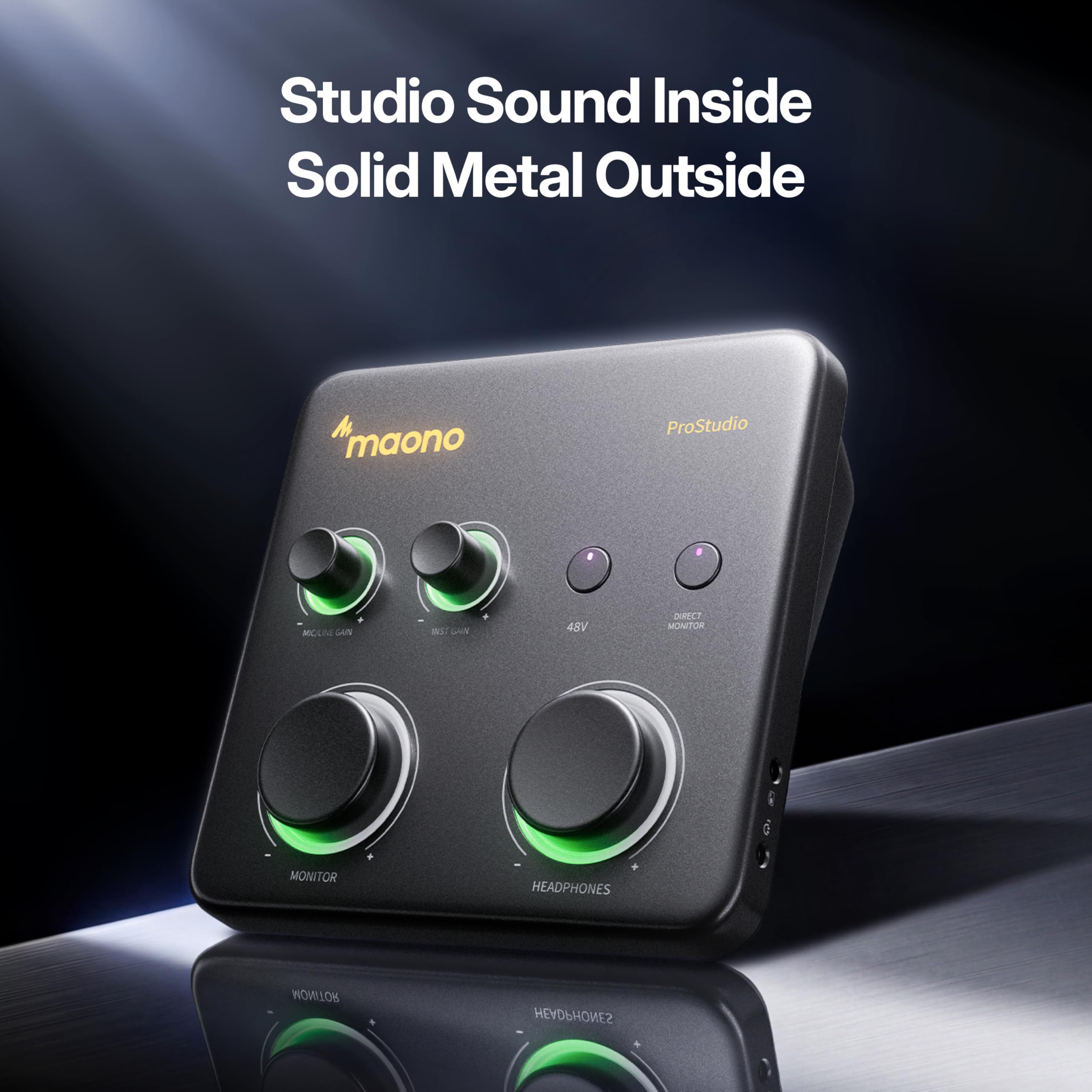 MAONO P1 Interfaccia Audio USB Ibrida 70dB Gain | | PC/Smartphone/iPad/Chitarra | Auto-Gain Loopback Muto ASIO Routing, Per Podcast Streaming Registrazione Mobile Content