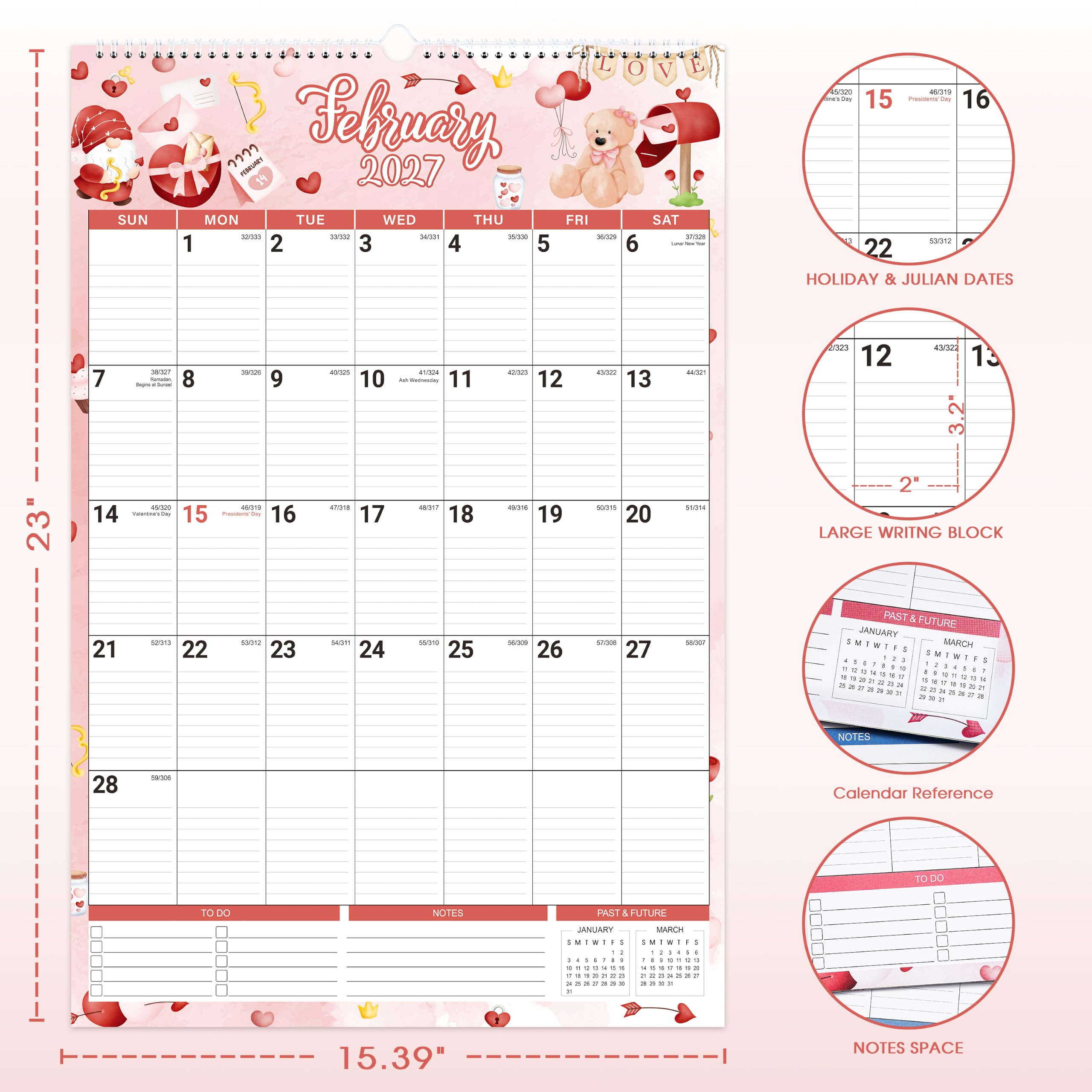 Kalender 2026 - Kalender 2026 Wand, Januar - Dezember 2026, 12 Monate