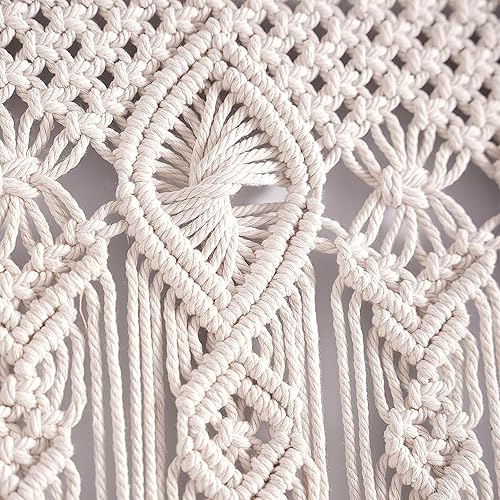 Miniatura 4 de Cortinas bohemias de macramé para ventanas, gran macramé para colgar en la pared, cortina de ventana hecha a mano para sala de estar, dormitorio,
