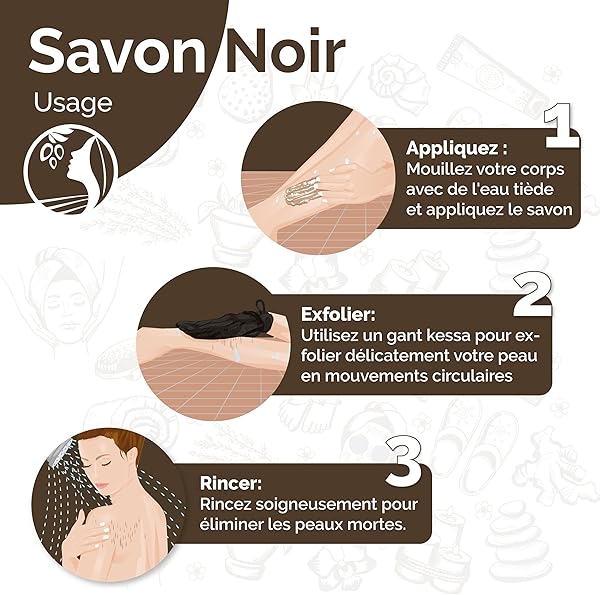 Fatima's Garden Savon Noir à l'Eucalyptus - Nettoyant Purifiant, 250g - 5