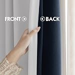 FMFUNCTEX 100% White Blackout Curtains for Bedroom, White Weave Textured Curtains 84 Inches Long for Living Room Darkening Thermal Insulated Curtains, Solid Black Out Drapes Grommet 2 Panels